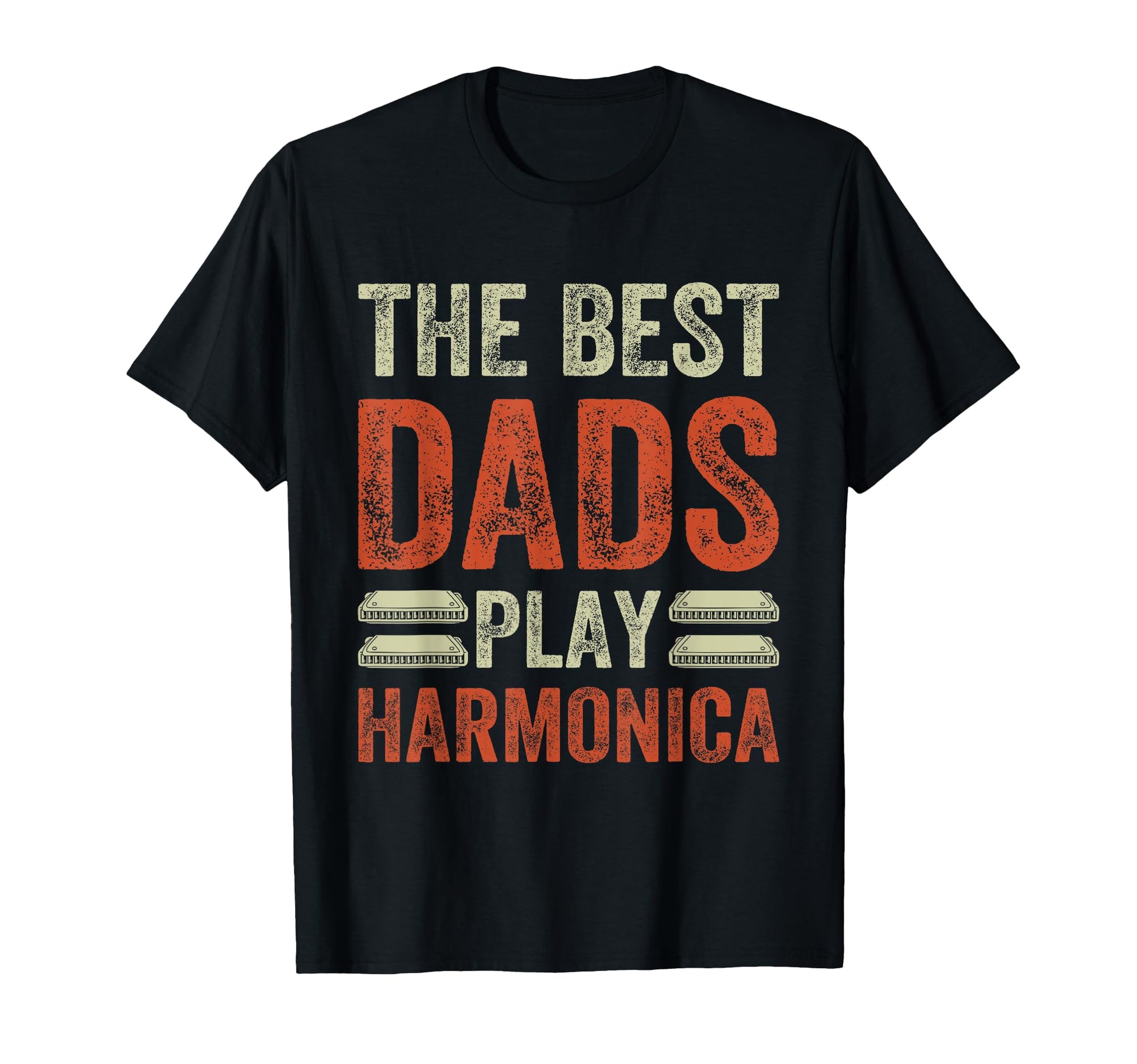 Best Dads Play Harmonica Harmonicist T-Shirt - Custom Art Print Men Women - T-Shirt, Sweatshirt, Hoodie