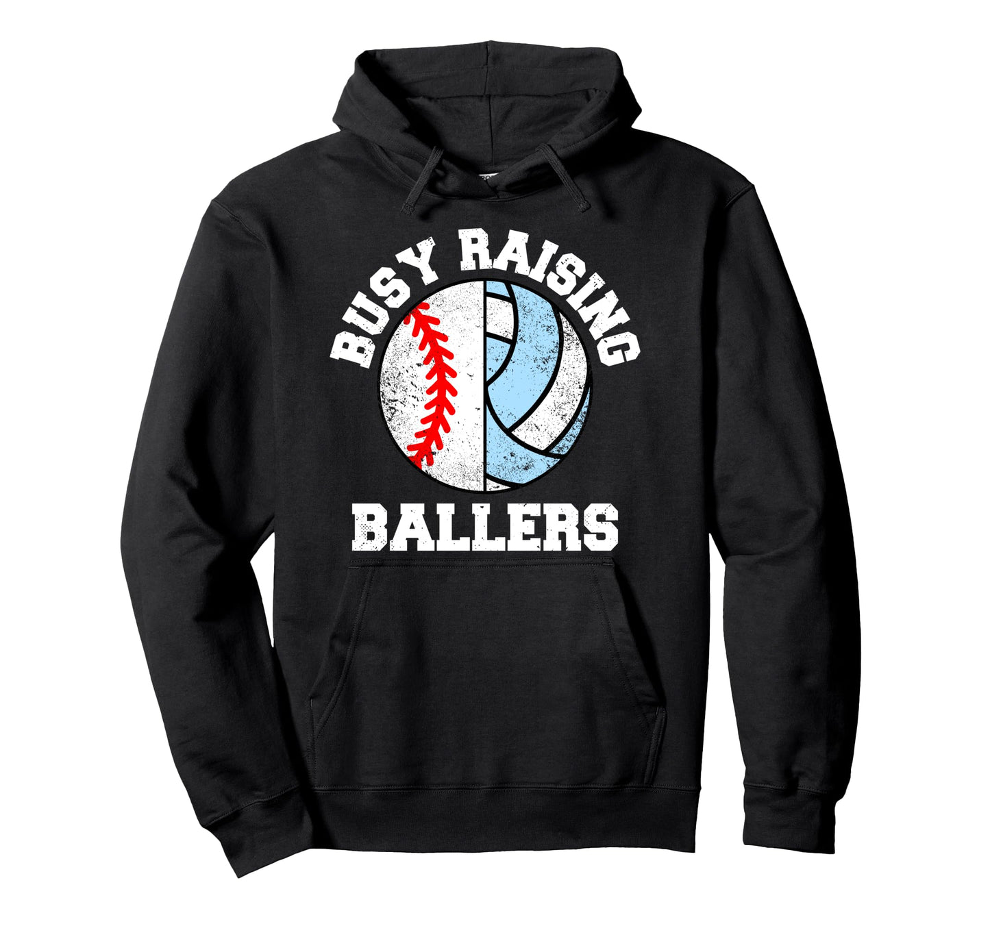 Busy Raising Ballers Funny Baseball Hoodie - Novelty Apparel for Adults - T-Shirt, Sweatshirt, Hoodie