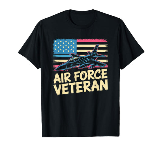 Air Force Veteran Us American Flag T-Shirt - Fun Novelty Design for Adults - T-Shirt, Sweatshirt, Hoodie