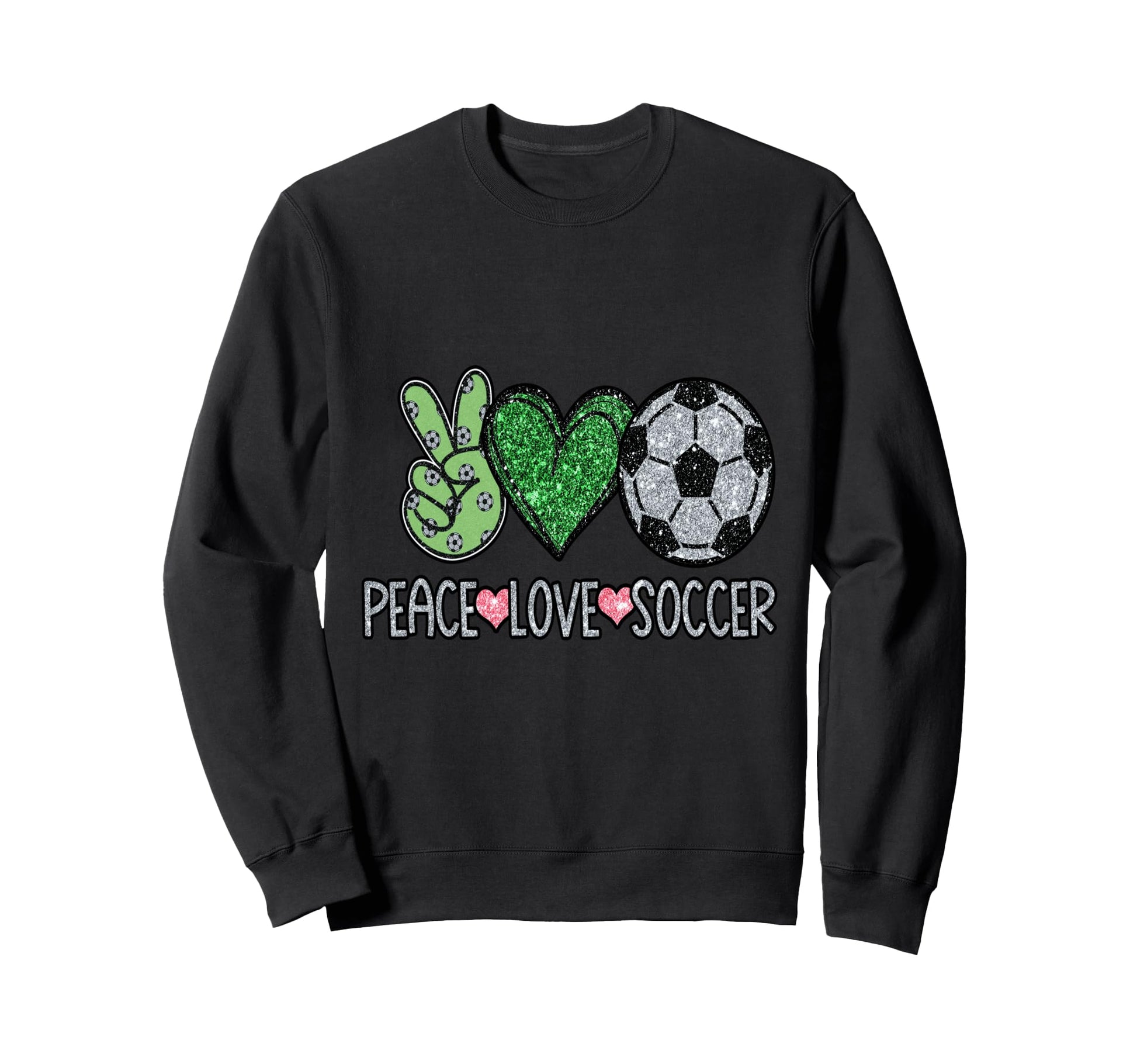 Peace Sign Love Soccer Ball Fan Sweatshirt - Minimalist Print Men Women - T-Shirt, Sweatshirt, Hoodie
