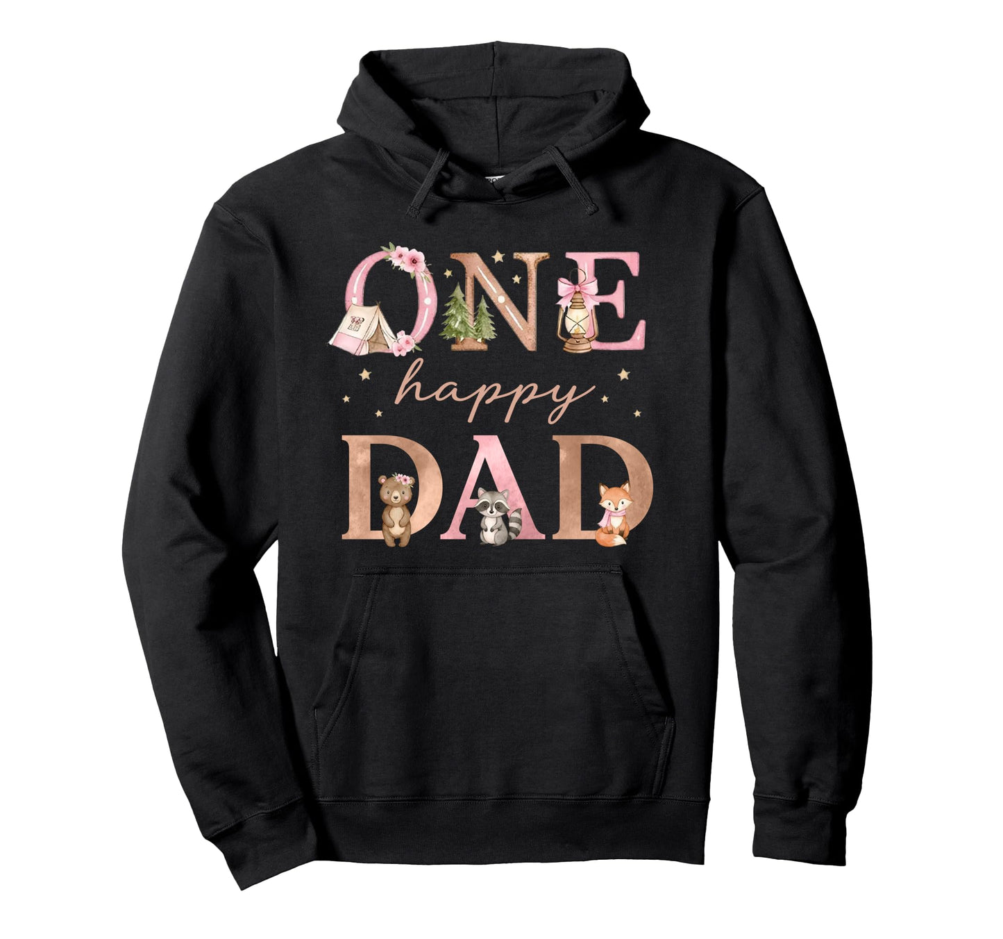 One Happy Dad Camper 1St Birthday Camping Hoodie - Streetwear Style Unisex - T-Shirt, Sweatshirt, Hoodie
