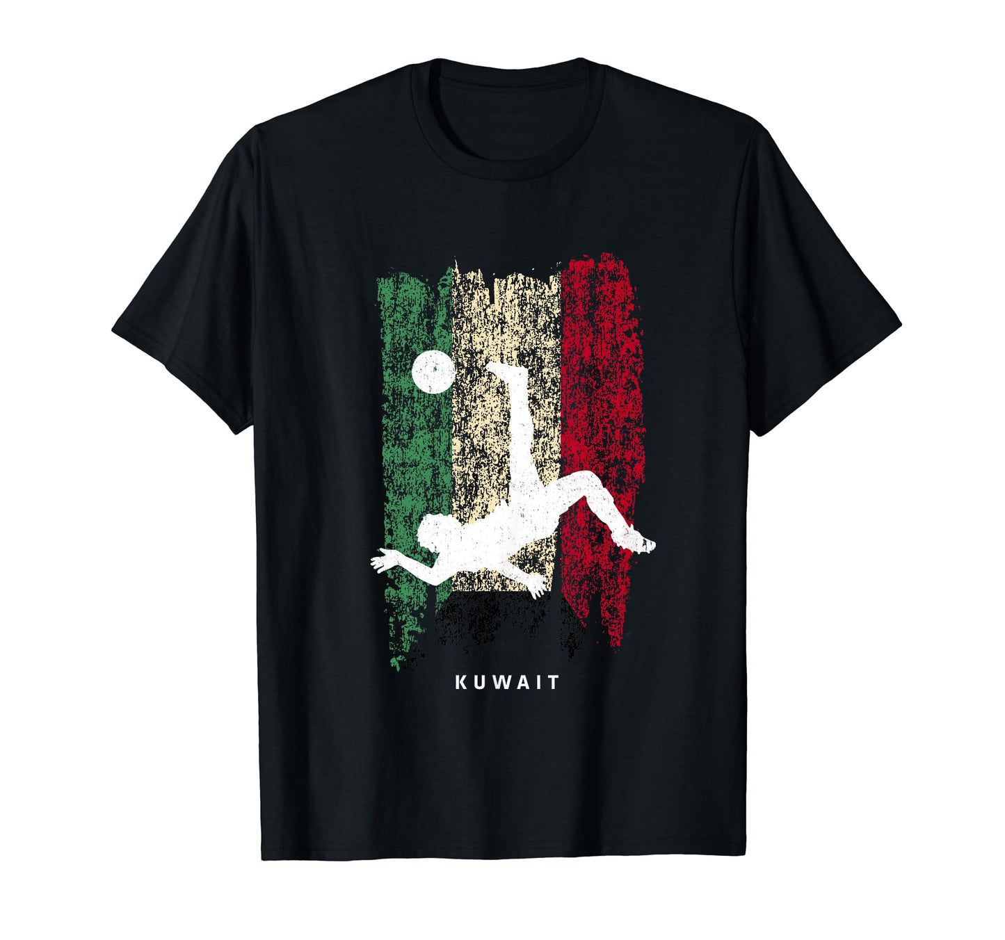 Kuwait Flag Soccer Player Silhouette T-Shirt - Trendy Graphic Unisex - T-Shirt, Sweatshirt, Hoodie