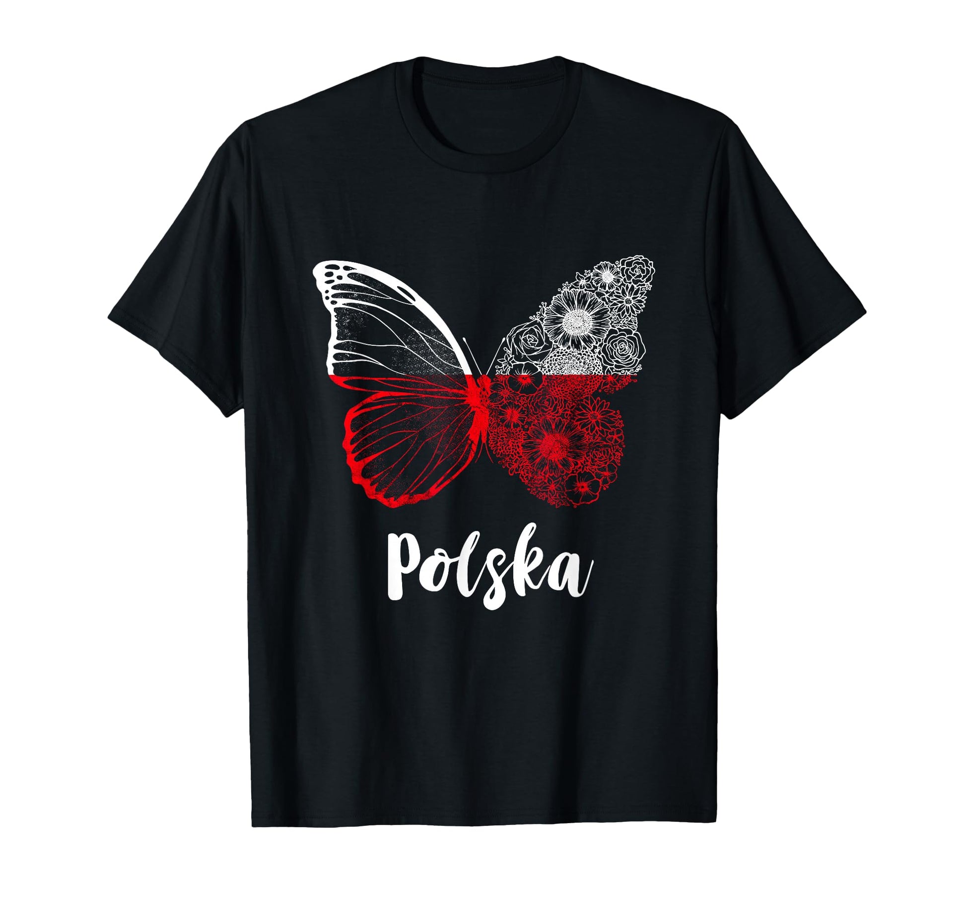 Polska Butterfly Wing Polish Pride Poland T-Shirt - Trendy Graphic Unisex - T-Shirt, Sweatshirt, Hoodie