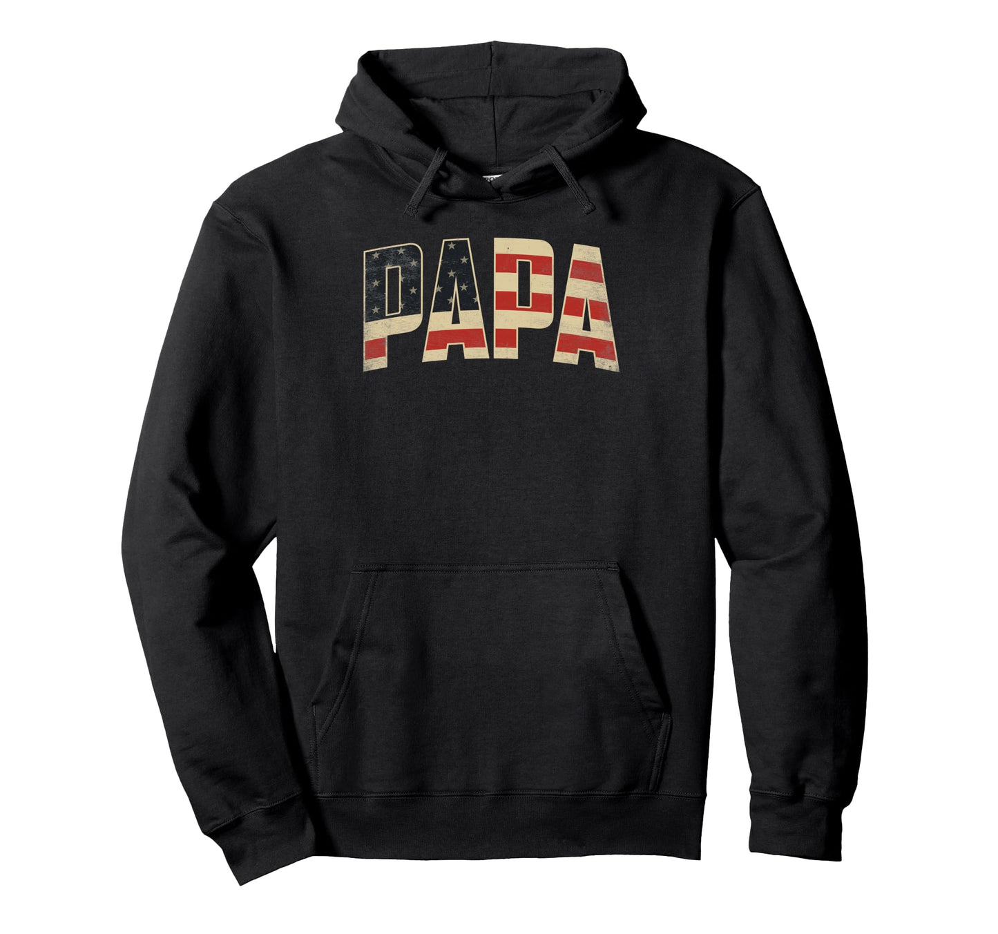 Papa Patriotic Usa American Flag Hoodie - Fun Novelty Design Men Women - T-Shirt, Sweatshirt, Hoodie