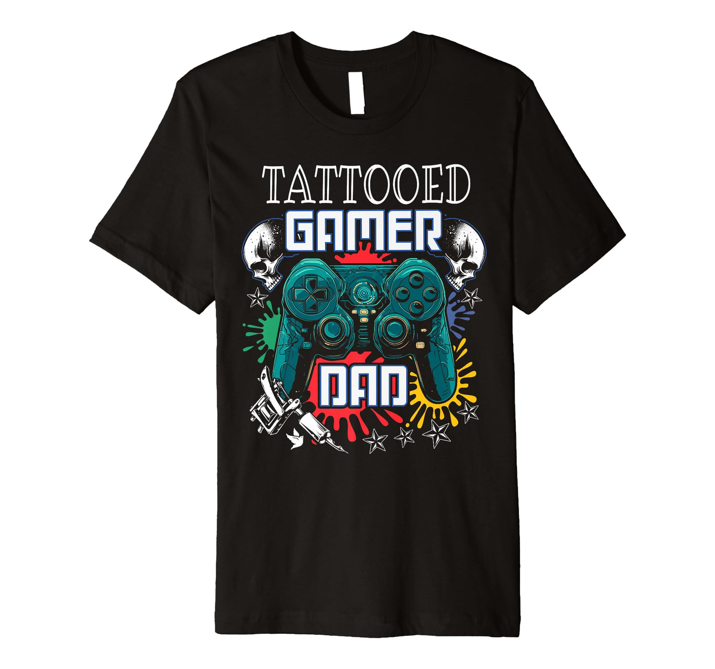 Tattooed Gamer Dad Gaming And Tattoos T-Shirt - Streetwear Style Men Women - T-Shirt, Sweatshirt, Hoodie