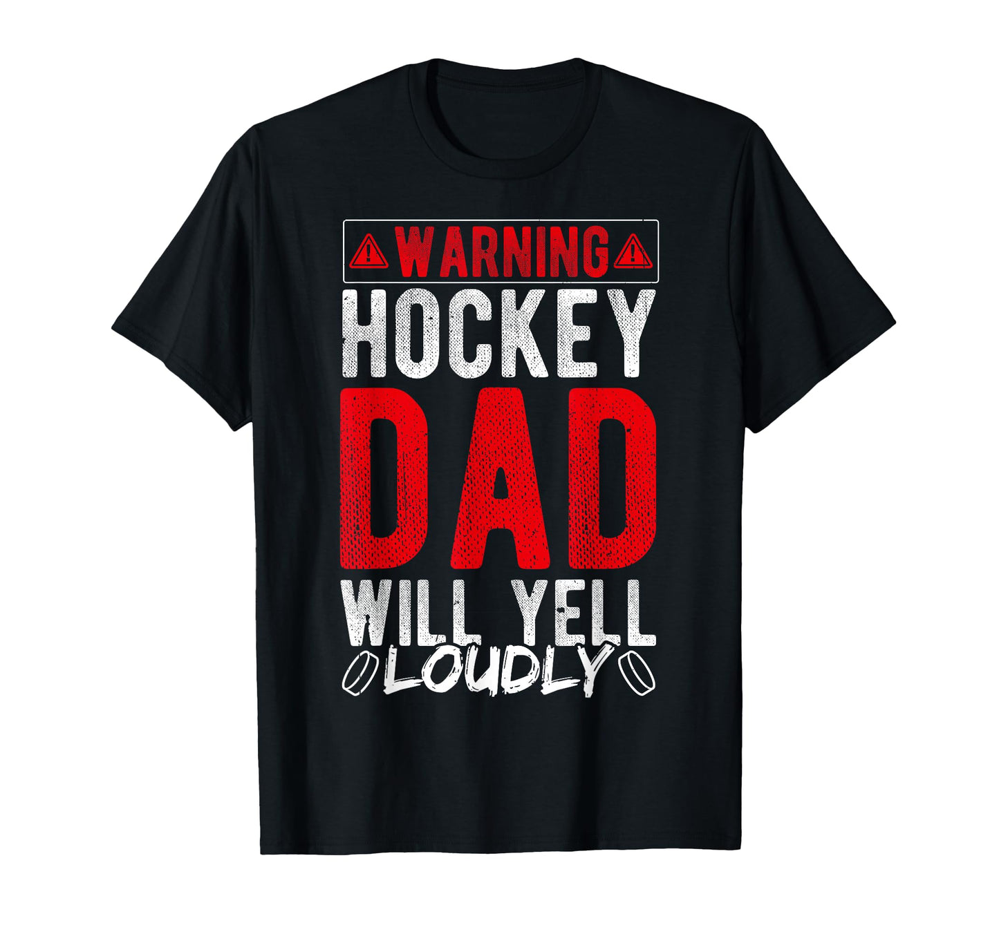 Warning Hockey Dad Will Yell Loudly T-Shirt - Minimalist Print for Adults - T-Shirt, Sweatshirt, Hoodie