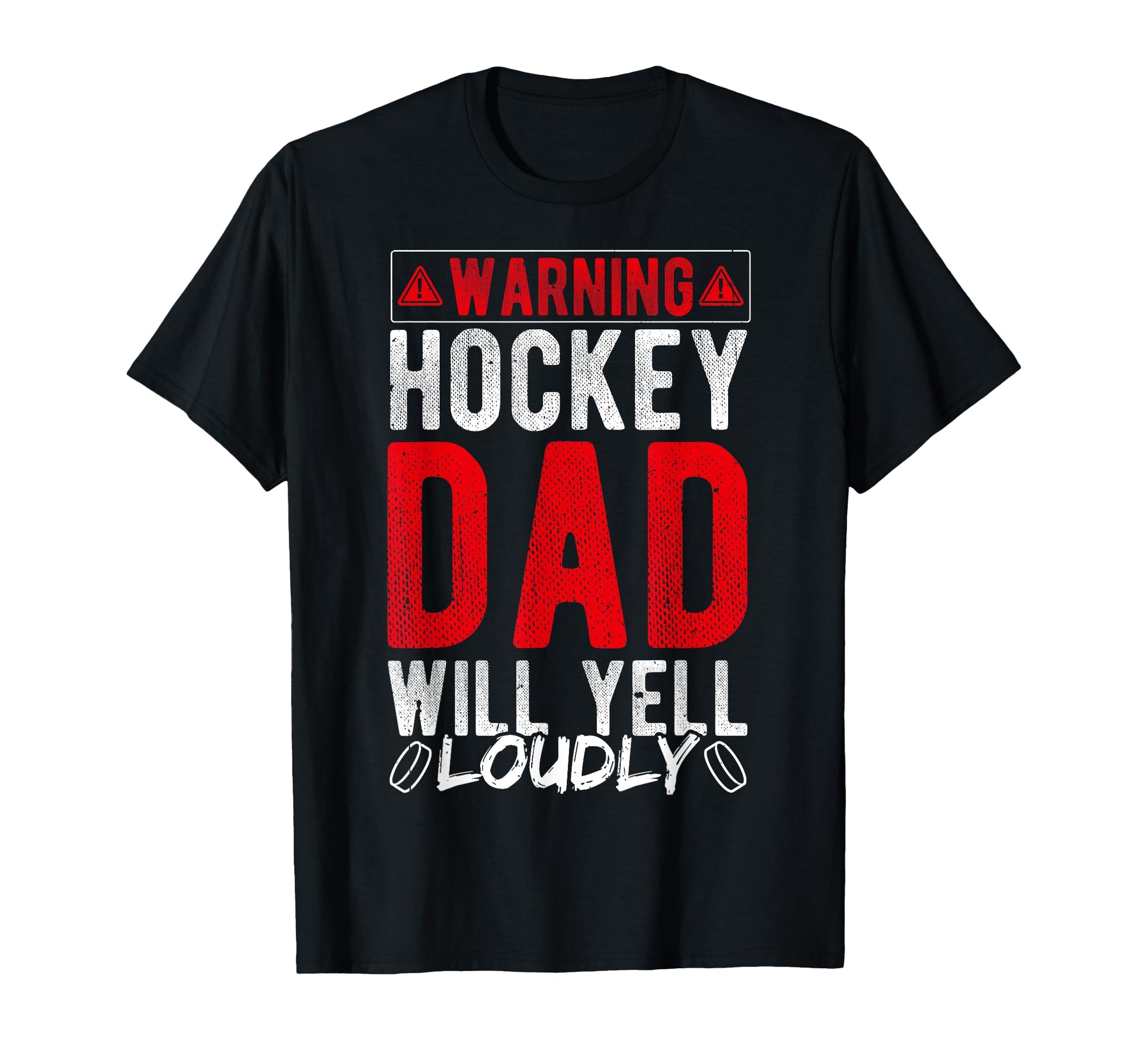 Warning Hockey Dad Will Yell Loudly T-Shirt - Minimalist Print for Adults - T-Shirt, Sweatshirt, Hoodie