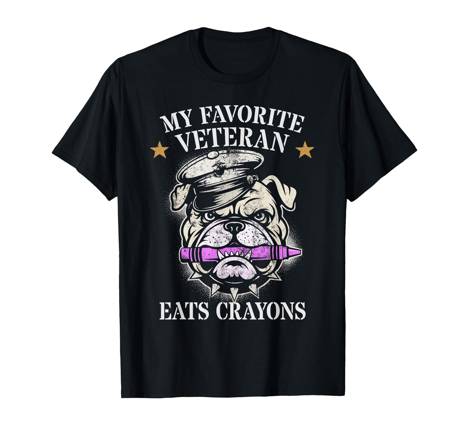 My Favorite Veteran Eats Crayons T-Shirt - Fun Novelty Design Men Women - T-Shirt, Sweatshirt, Hoodie