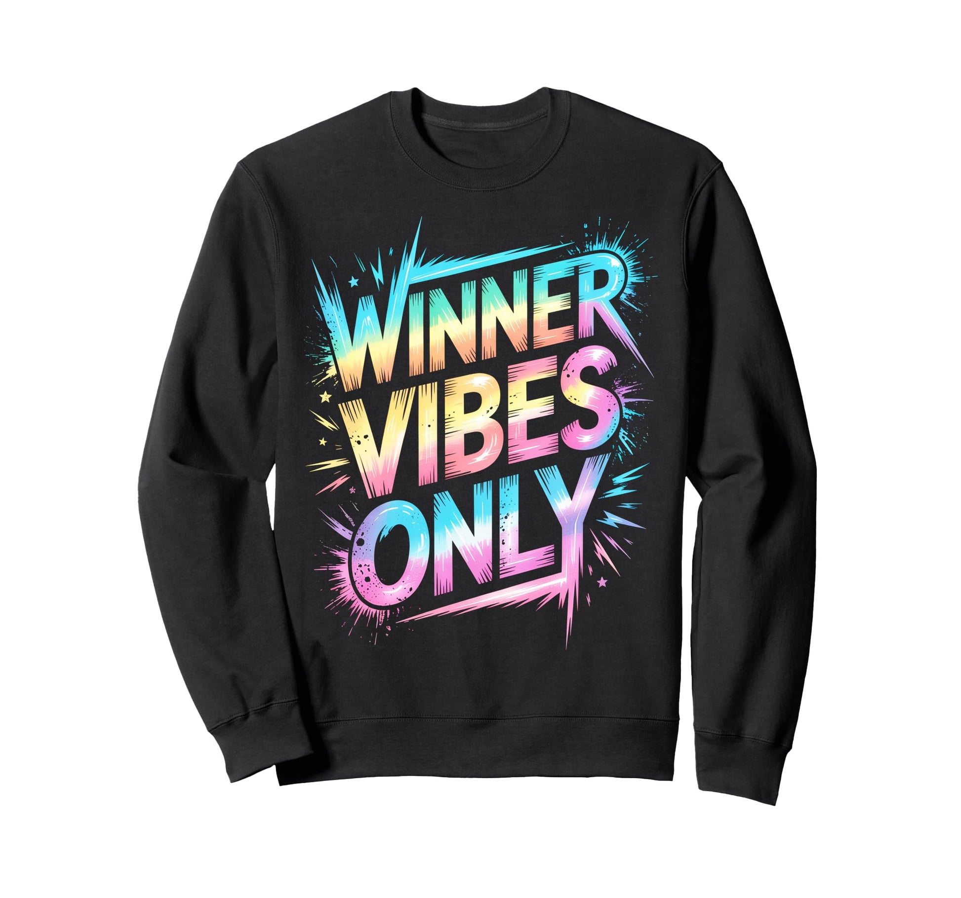 Winner Vibes Only Motivational Field Sweatshirt - Trendy Graphic Men Women - T-Shirt, Sweatshirt, Hoodie