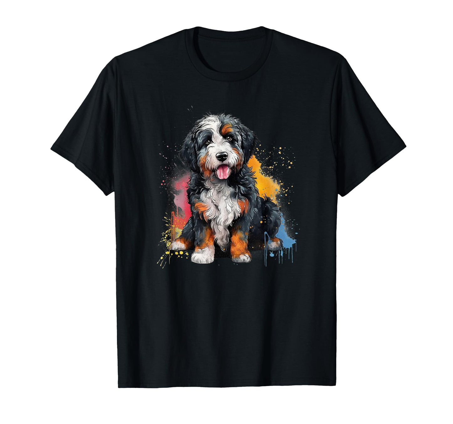 Womens Colorful Watercolor Bernedoodle T-Shirt - Aesthetic Graphic Unisex - T-Shirt, Sweatshirt, Hoodie