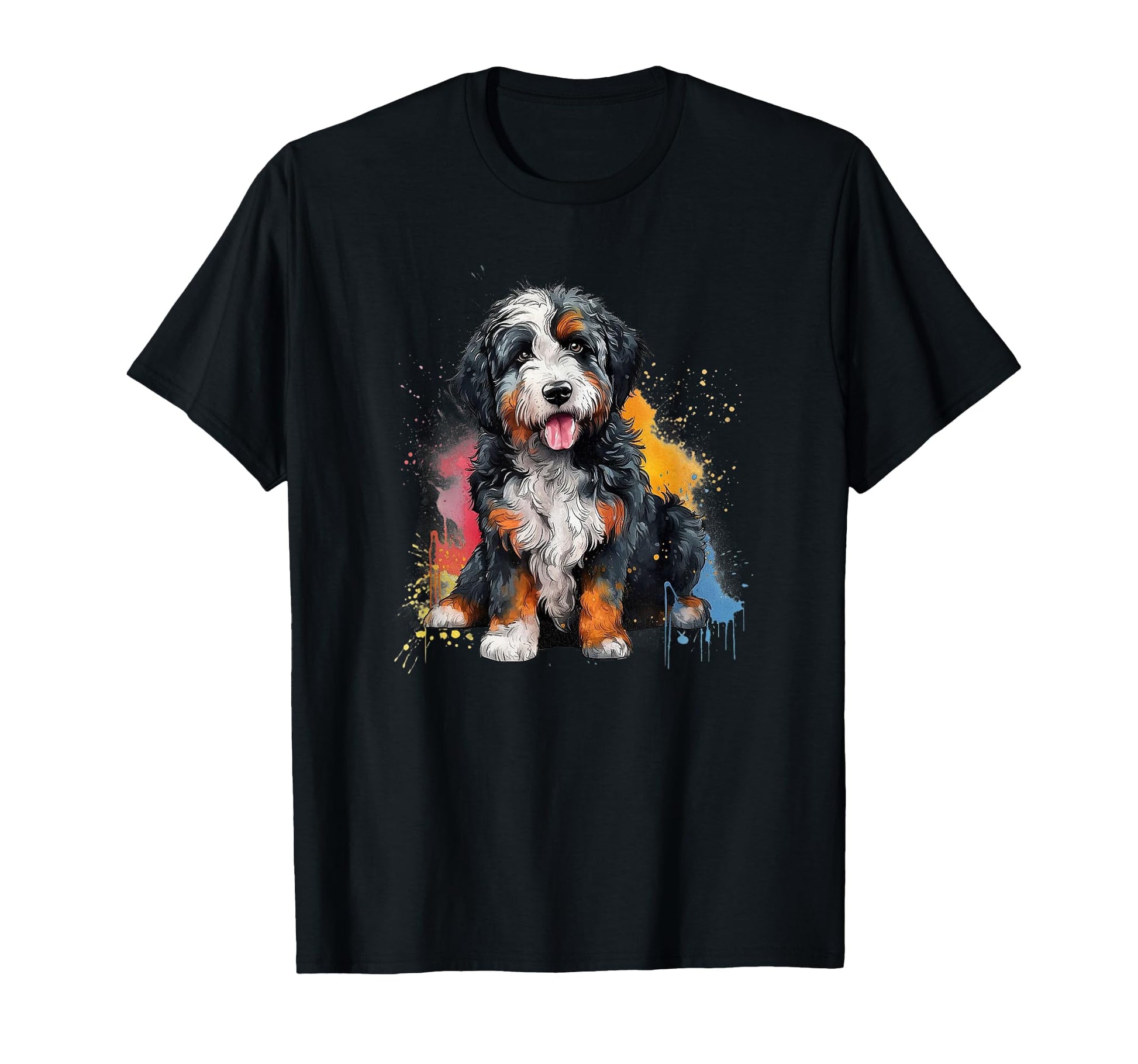 Womens Colorful Watercolor Bernedoodle T-Shirt - Aesthetic Graphic Unisex - T-Shirt, Sweatshirt, Hoodie