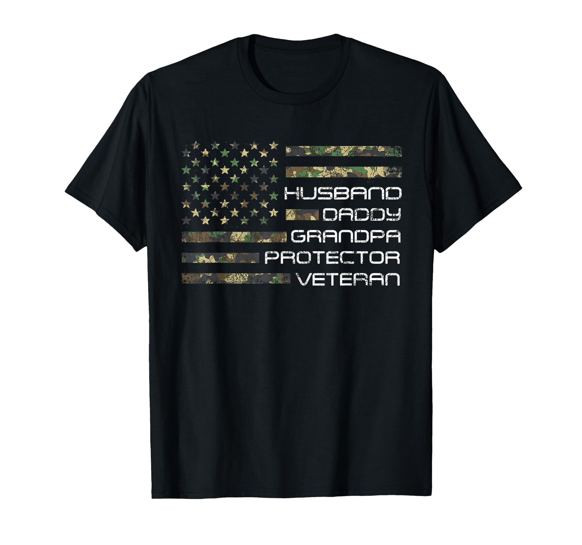 Husband Daddy Grandpa Veteran Usa Flag T-Shirt - Graphic Print for Adults - T-Shirt, Sweatshirt, Hoodie