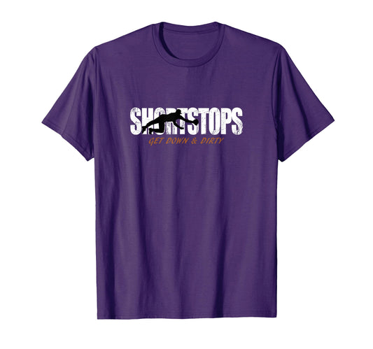 Baseball Softball Shortstop Get Down T-Shirt - Unique Graphic Men Women - T-Shirt, Sweatshirt, Hoodie