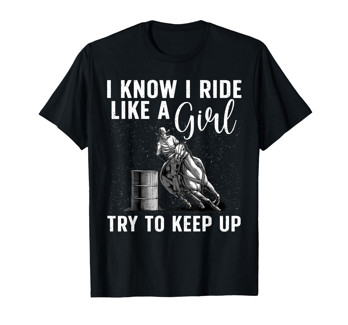 Funny Barrel Racing Art Horse T-Shirt - Casual Everyday Wear for Adults - T-Shirt, Sweatshirt, Hoodie