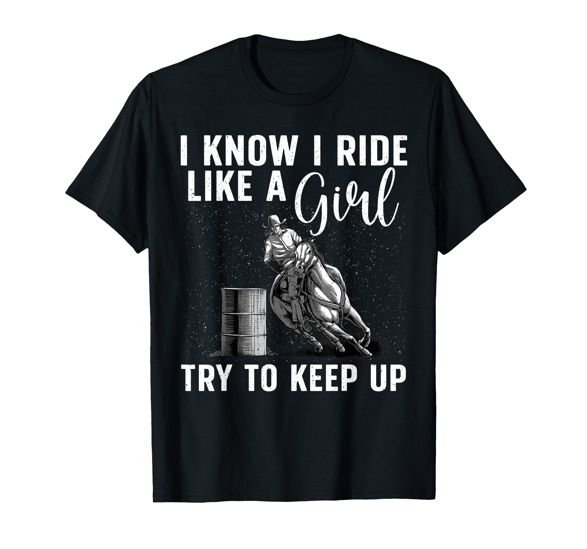 Funny Barrel Racing Art Horse T-Shirt - Casual Everyday Wear for Adults - T-Shirt, Sweatshirt, Hoodie