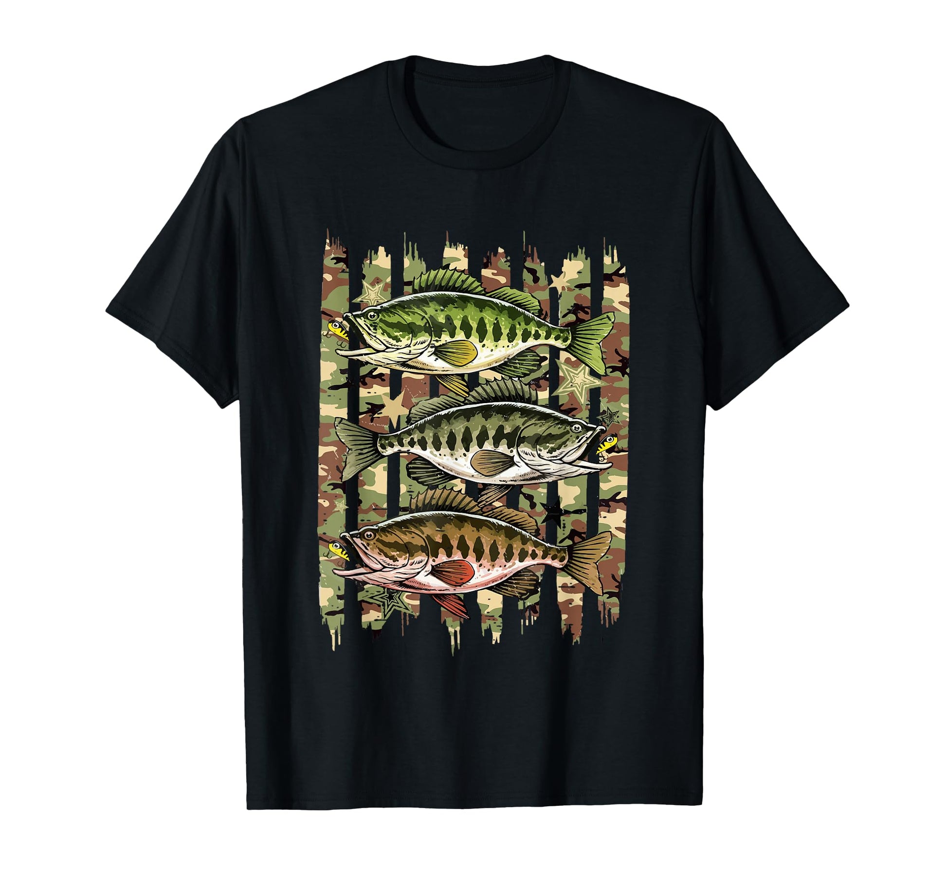 Striped Camo Fish Reel Dad Fishing T-Shirt - Unique Graphic Men Women - T-Shirt, Sweatshirt, Hoodie