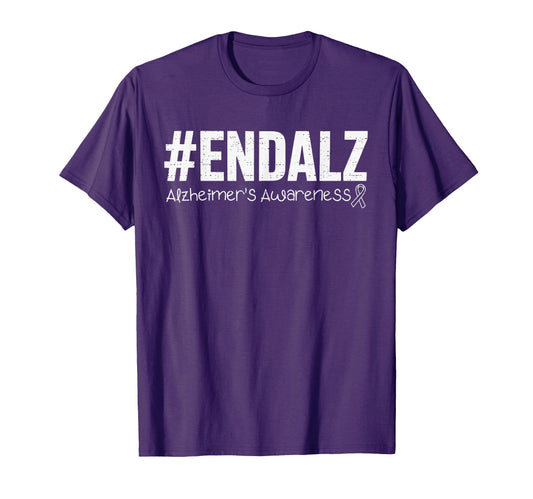 Alzheimers Awareness Ribbon Purple T-Shirt - Minimalist Print for Adults - T-Shirt, Sweatshirt, Hoodie