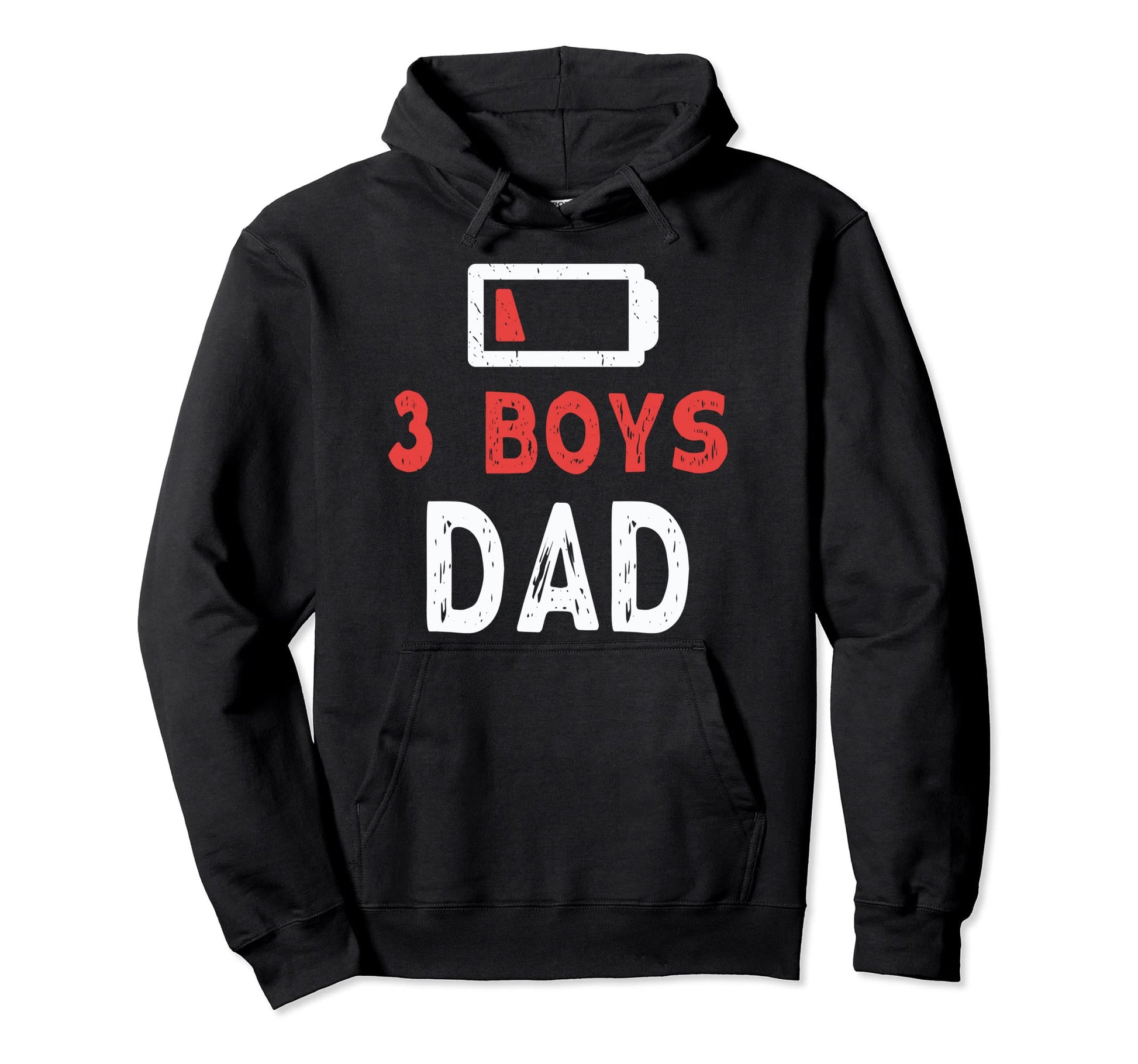 3 Dad Funny Low Battery Three Dad Hoodie - Graphic Print for Adults - T-Shirt, Sweatshirt, Hoodie