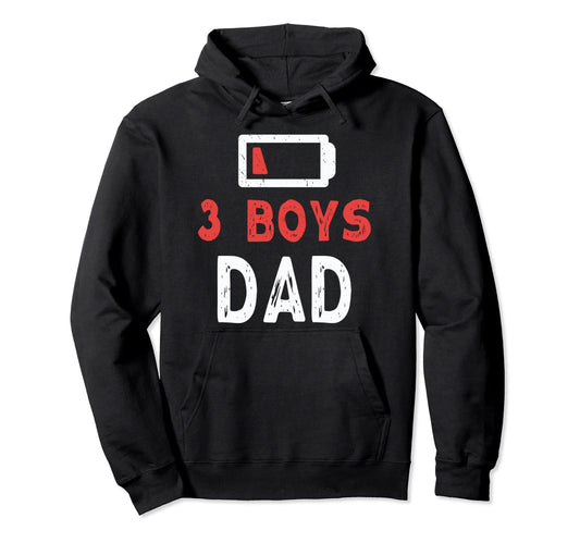 3 Dad Funny Low Battery Three Dad Hoodie - Graphic Print for Adults - T-Shirt, Sweatshirt, Hoodie