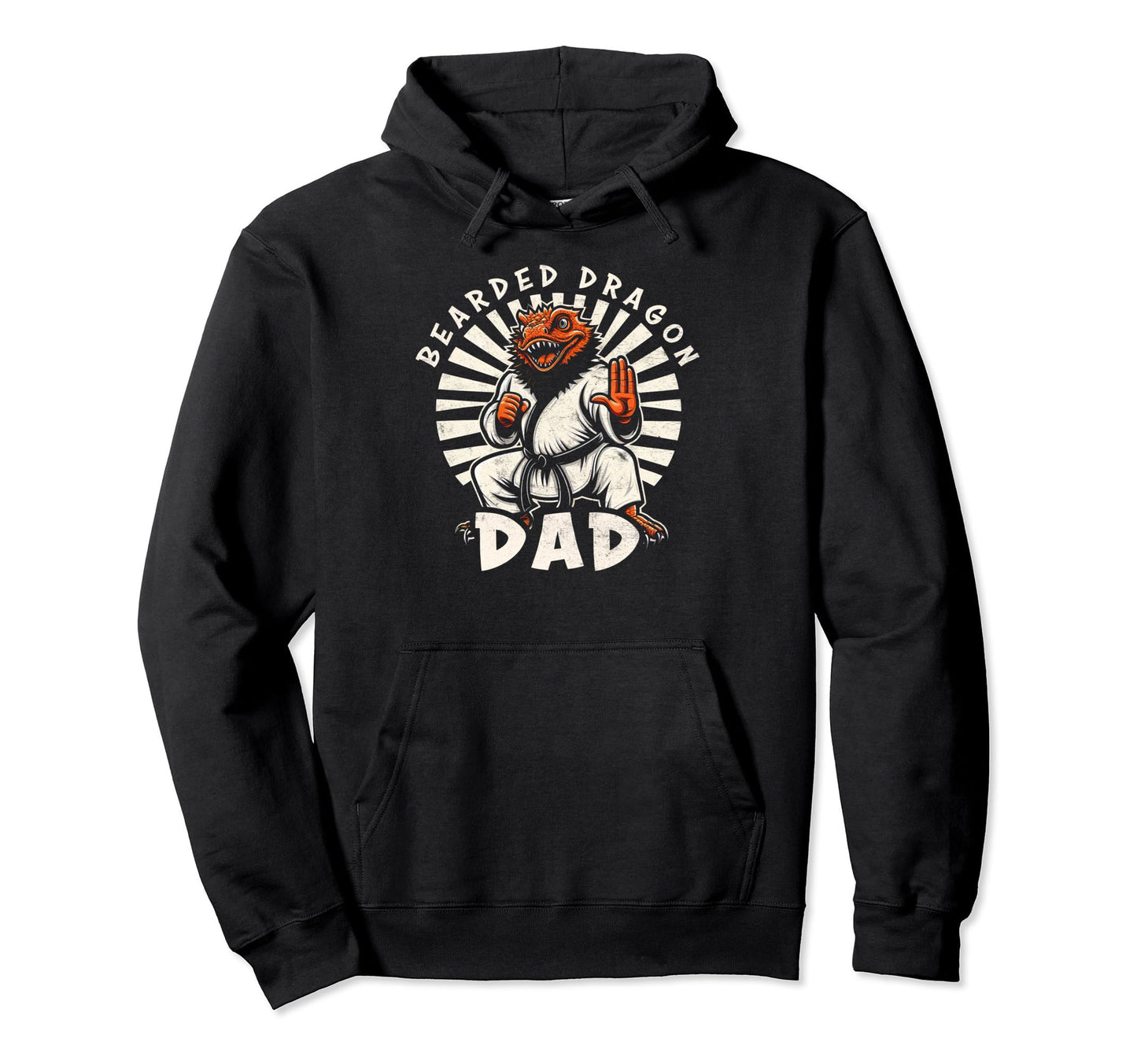 Funny Bearded Dragons Dad Doing Karate Hoodie - Minimalist Print Unisex - T-Shirt, Sweatshirt, Hoodie