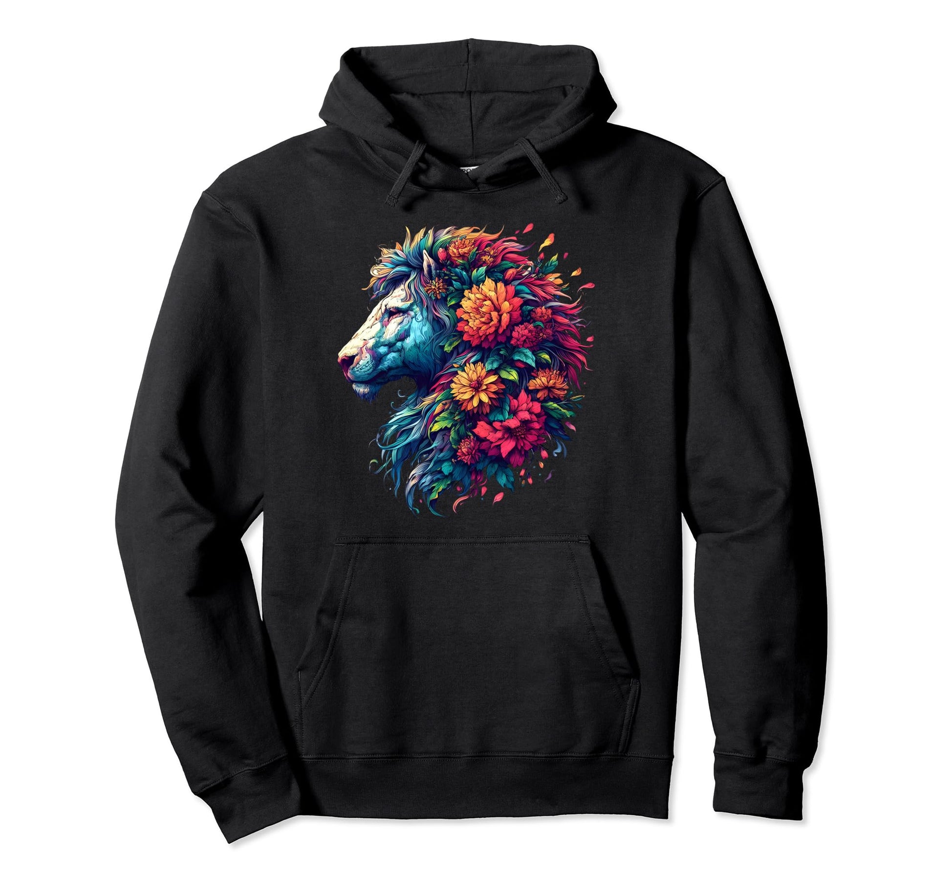 Floral Lion Lion Moms Dads Hoodie - Aesthetic Graphic Unisex - T-Shirt, Sweatshirt, Hoodie