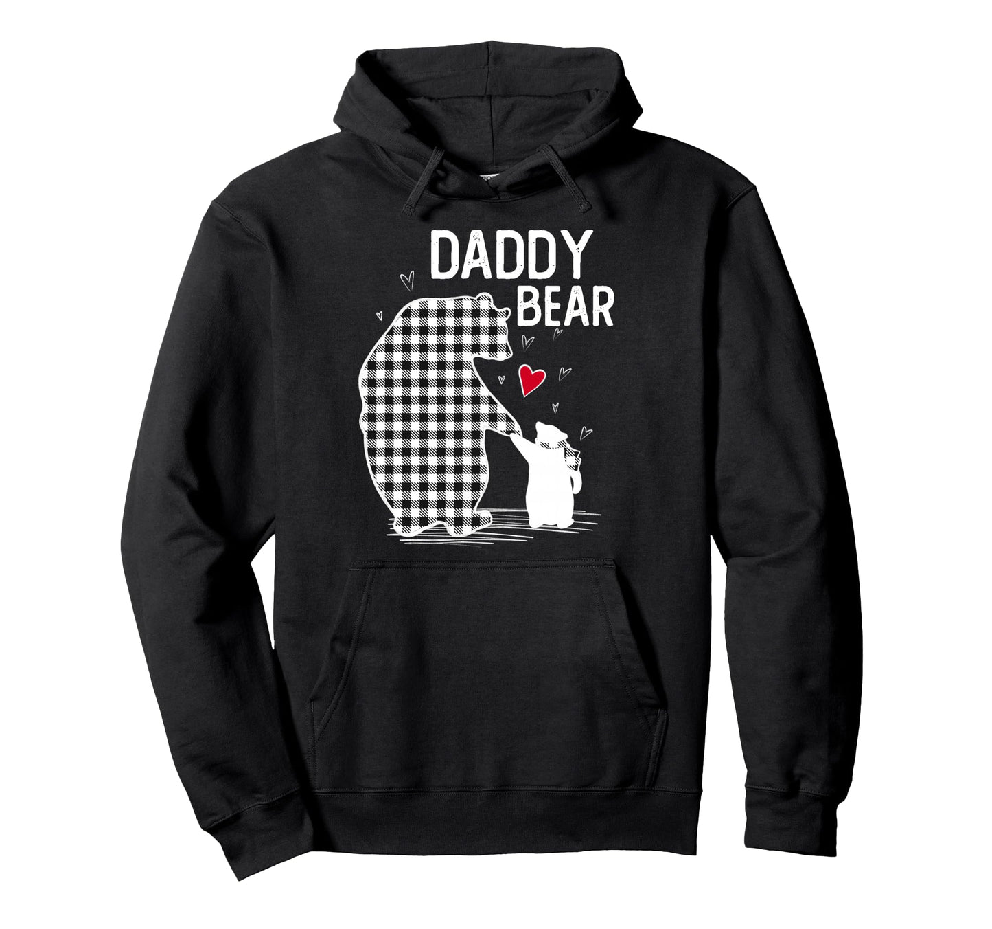 Daddy Bear Pajama Grey Plaid Family Hoodie - Trendy Graphic Unisex - T-Shirt, Sweatshirt, Hoodie