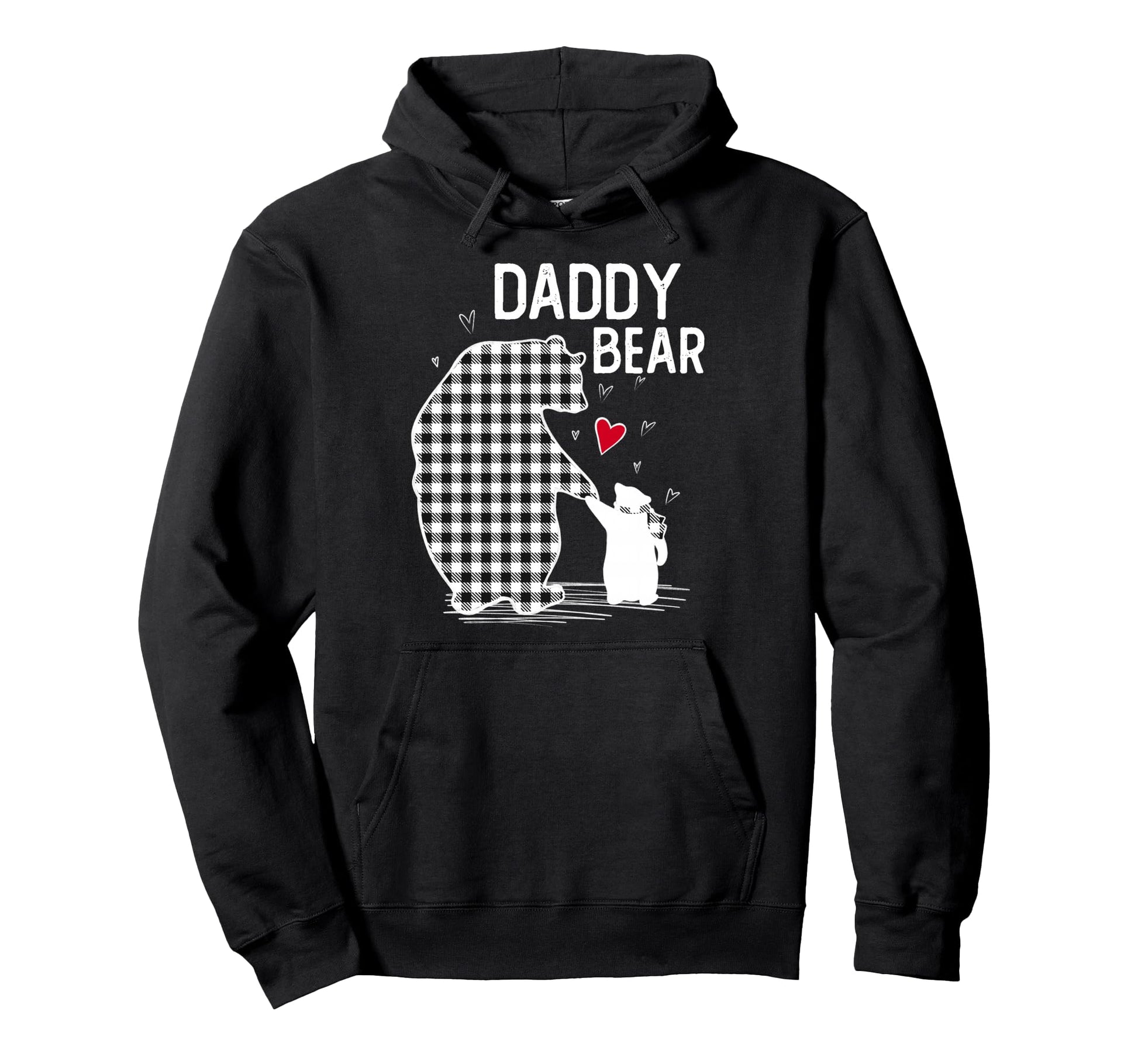 Daddy Bear Pajama Grey Plaid Family Hoodie - Trendy Graphic Unisex - T-Shirt, Sweatshirt, Hoodie