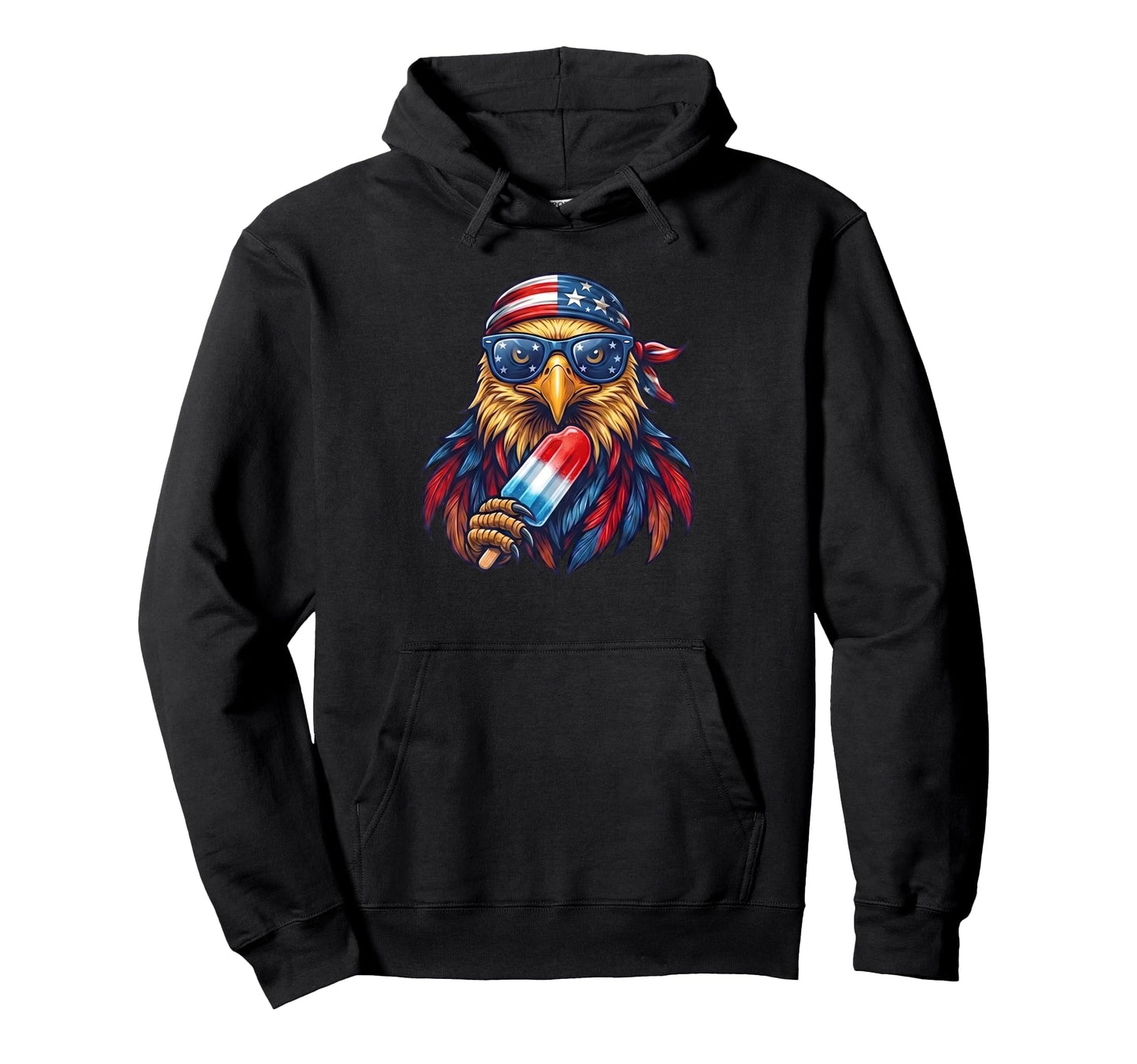 American Flag Bald Eagle 4Th July Hoodie - Casual Everyday Wear for Adults - T-Shirt, Sweatshirt, Hoodie