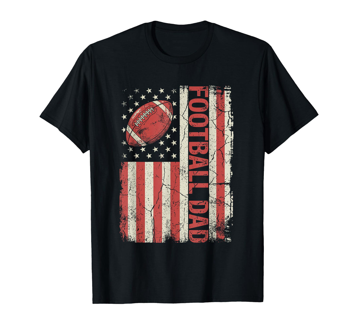 Football Dad American Flag Fathers Day T-Shirt - Novelty Apparel Unisex - T-Shirt, Sweatshirt, Hoodie