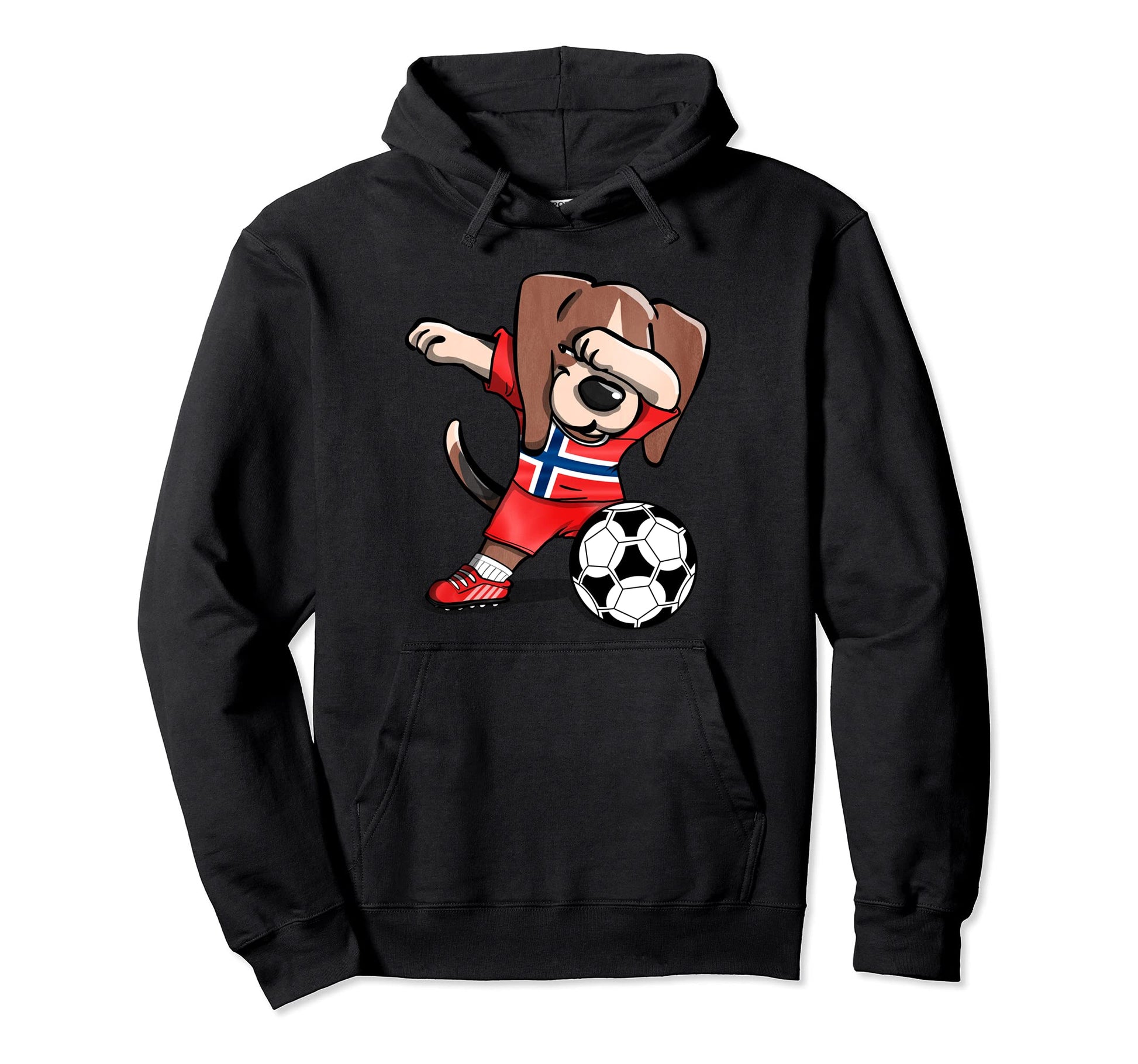 Dabbing Beagle Dog Norway Football Hoodie - Custom Art Print Men Women - T-Shirt, Sweatshirt, Hoodie
