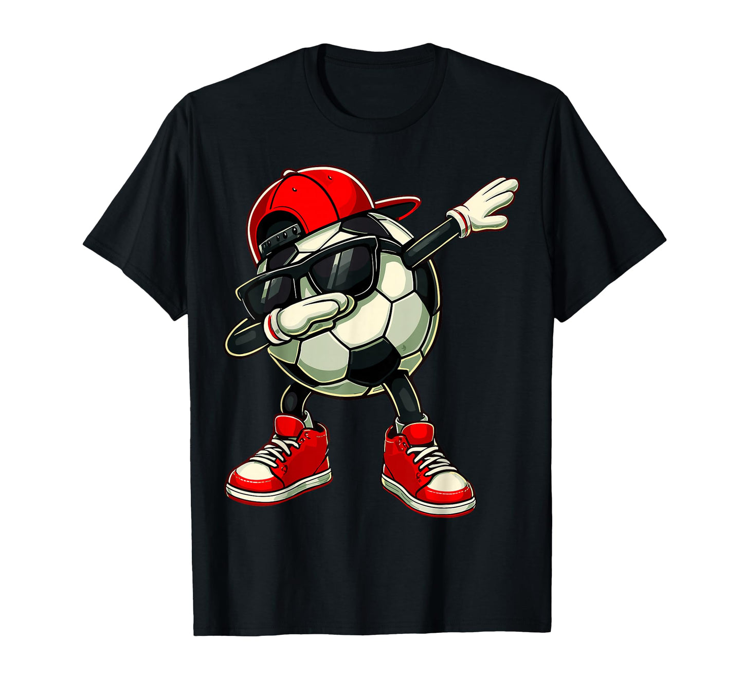 Soccer Ball Dabbing Funny Player T-Shirt - Aesthetic Graphic for Adults - T-Shirt, Sweatshirt, Hoodie