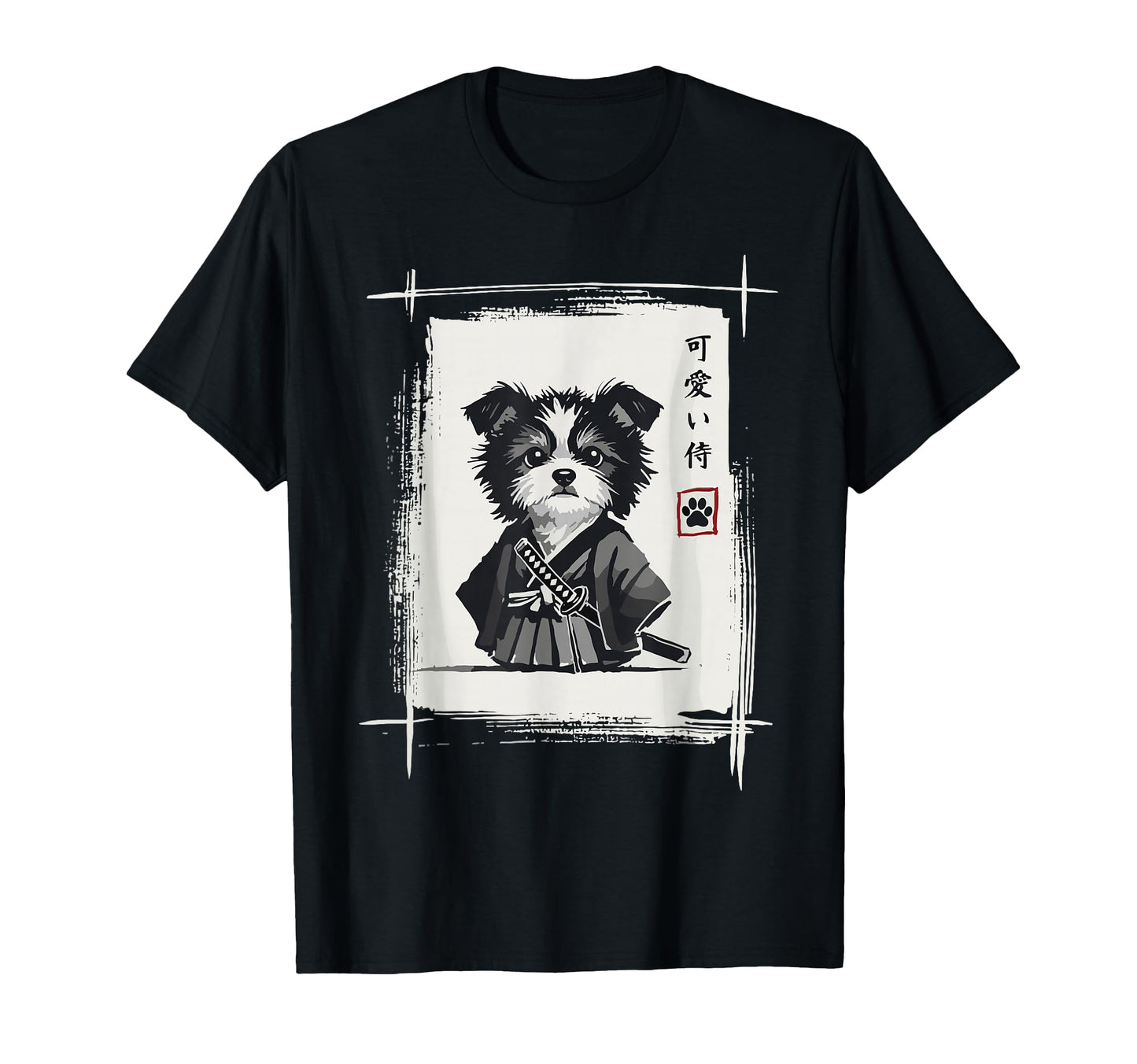 Samurai Dog Shirts Japanese T-Shirt - Custom Art Print Unisex - T-Shirt, Sweatshirt, Hoodie