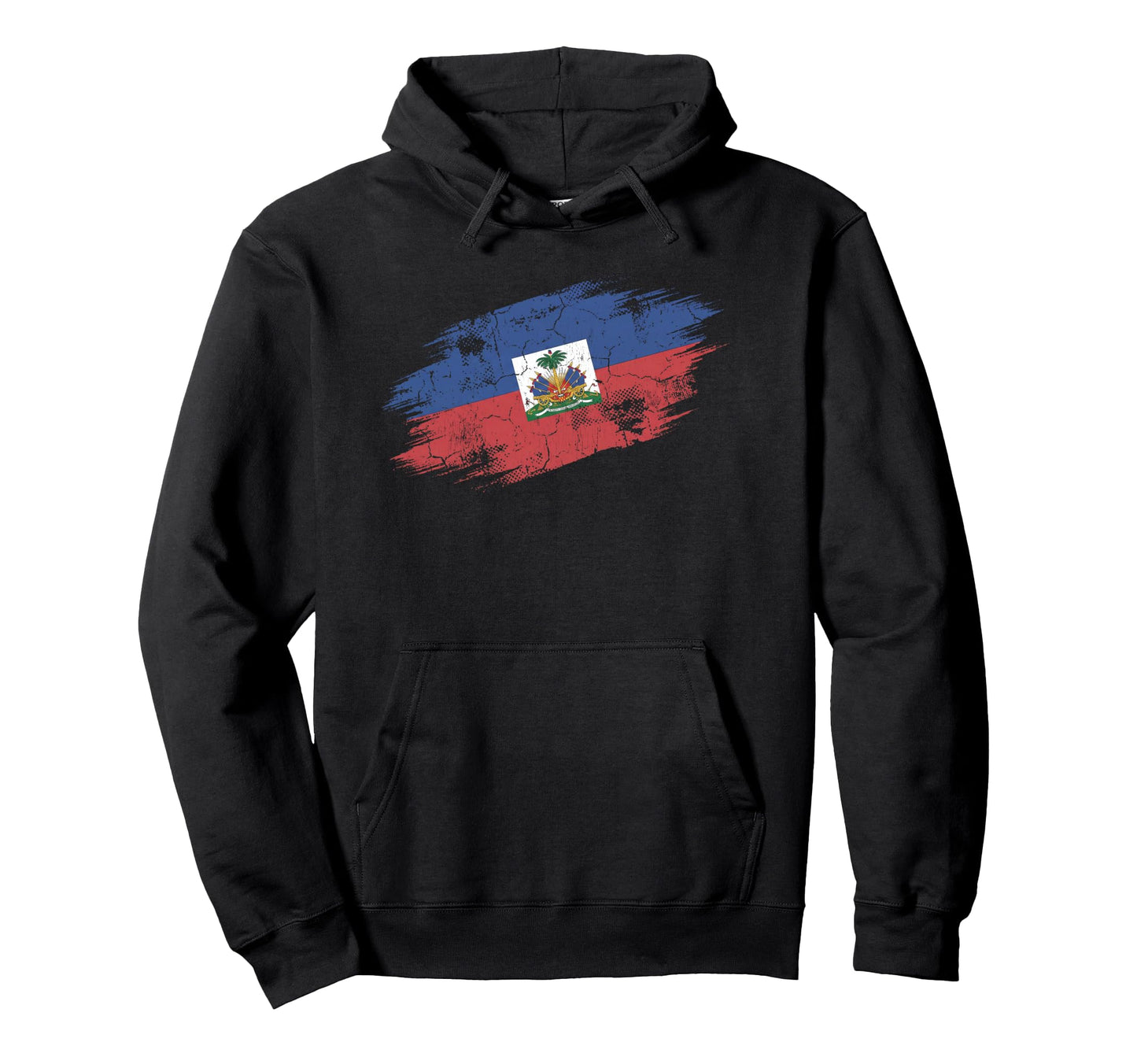 Haiti Soccer Fan Tattered Flag Hoodie - Custom Art Print Men Women - T-Shirt, Sweatshirt, Hoodie