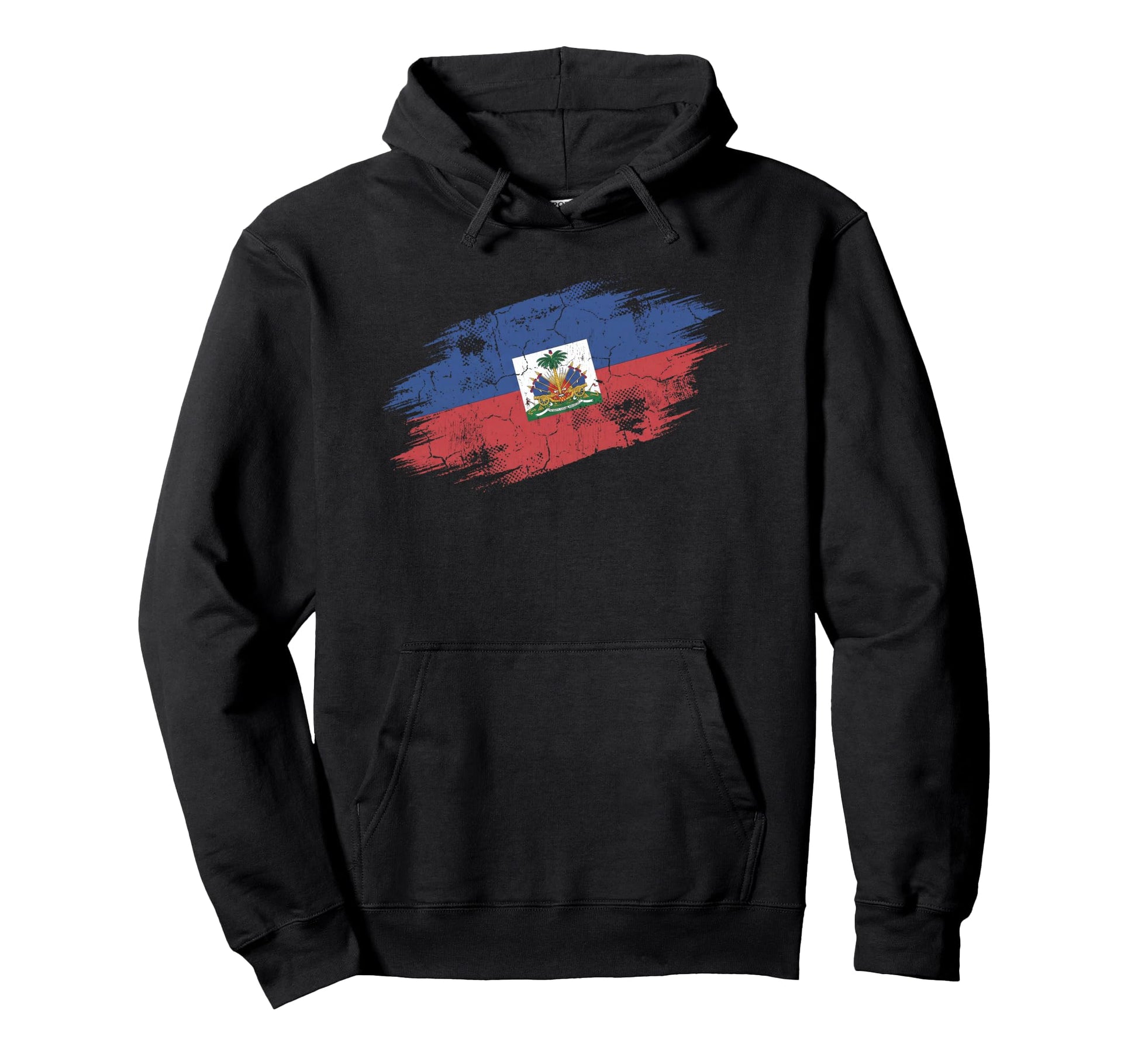 Haiti Soccer Fan Tattered Flag Hoodie - Custom Art Print Men Women - T-Shirt, Sweatshirt, Hoodie
