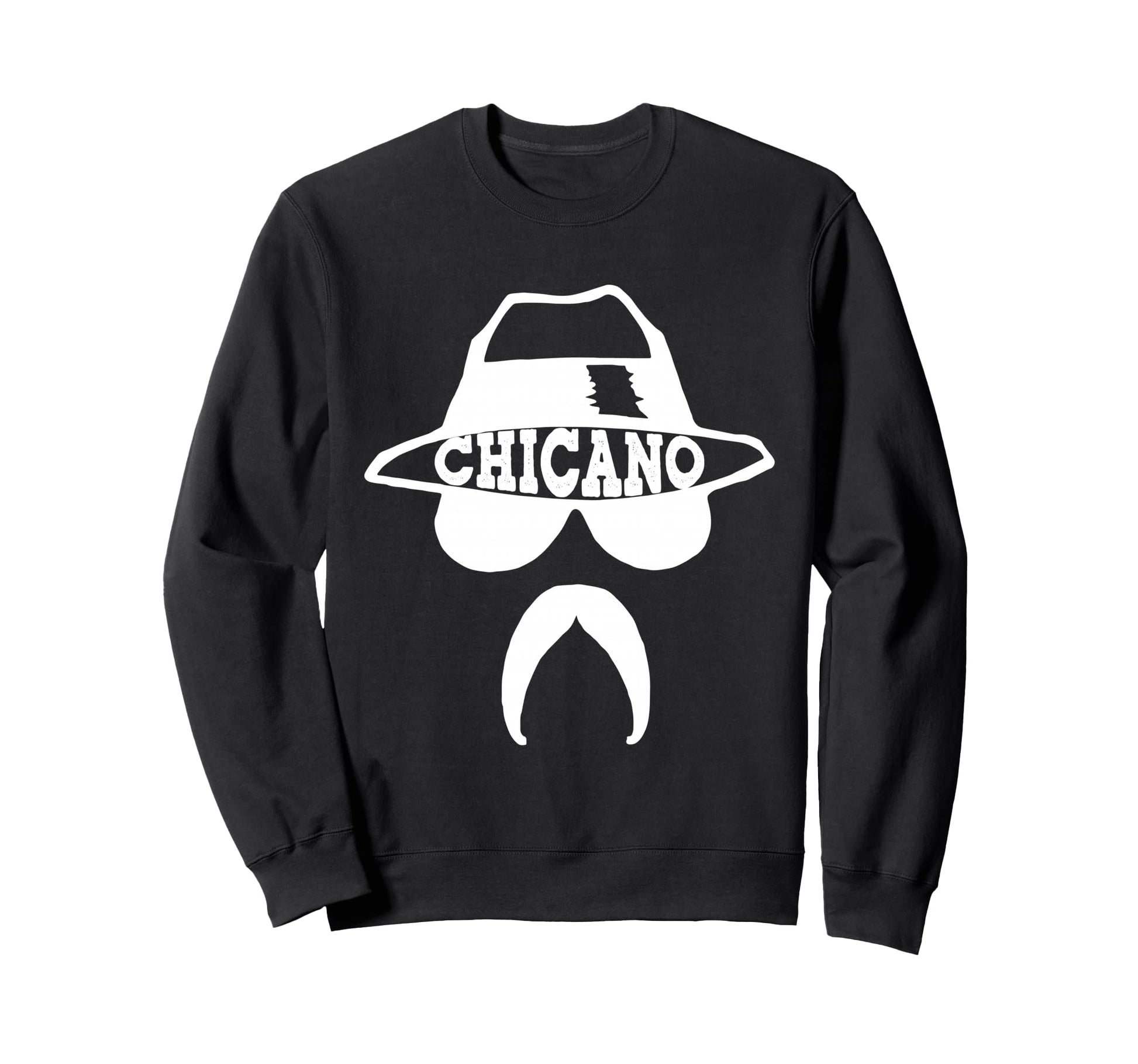Lowrider Hat Chicano Moustache Sweatshirt - Graphic Print Men Women - T-Shirt, Sweatshirt, Hoodie