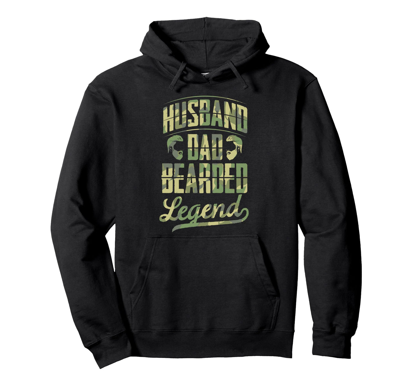 Husband Dad Bearded Legend Fathers Day Beard Hoodie - Unique Graphic Unisex - T-Shirt, Sweatshirt, Hoodie