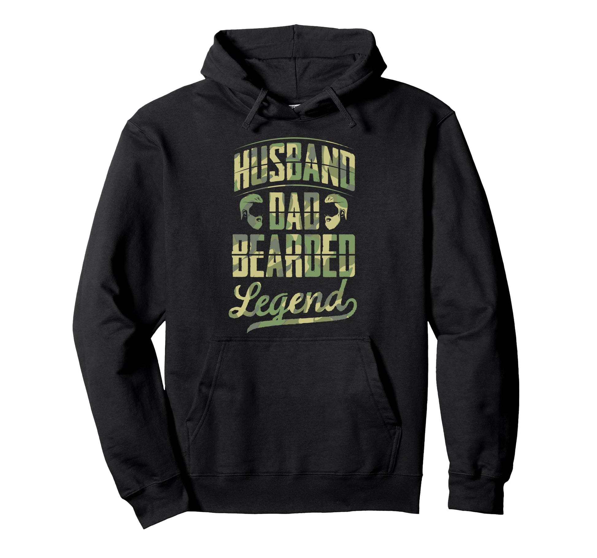 Husband Dad Bearded Legend Fathers Day Beard Hoodie - Unique Graphic Unisex - T-Shirt, Sweatshirt, Hoodie