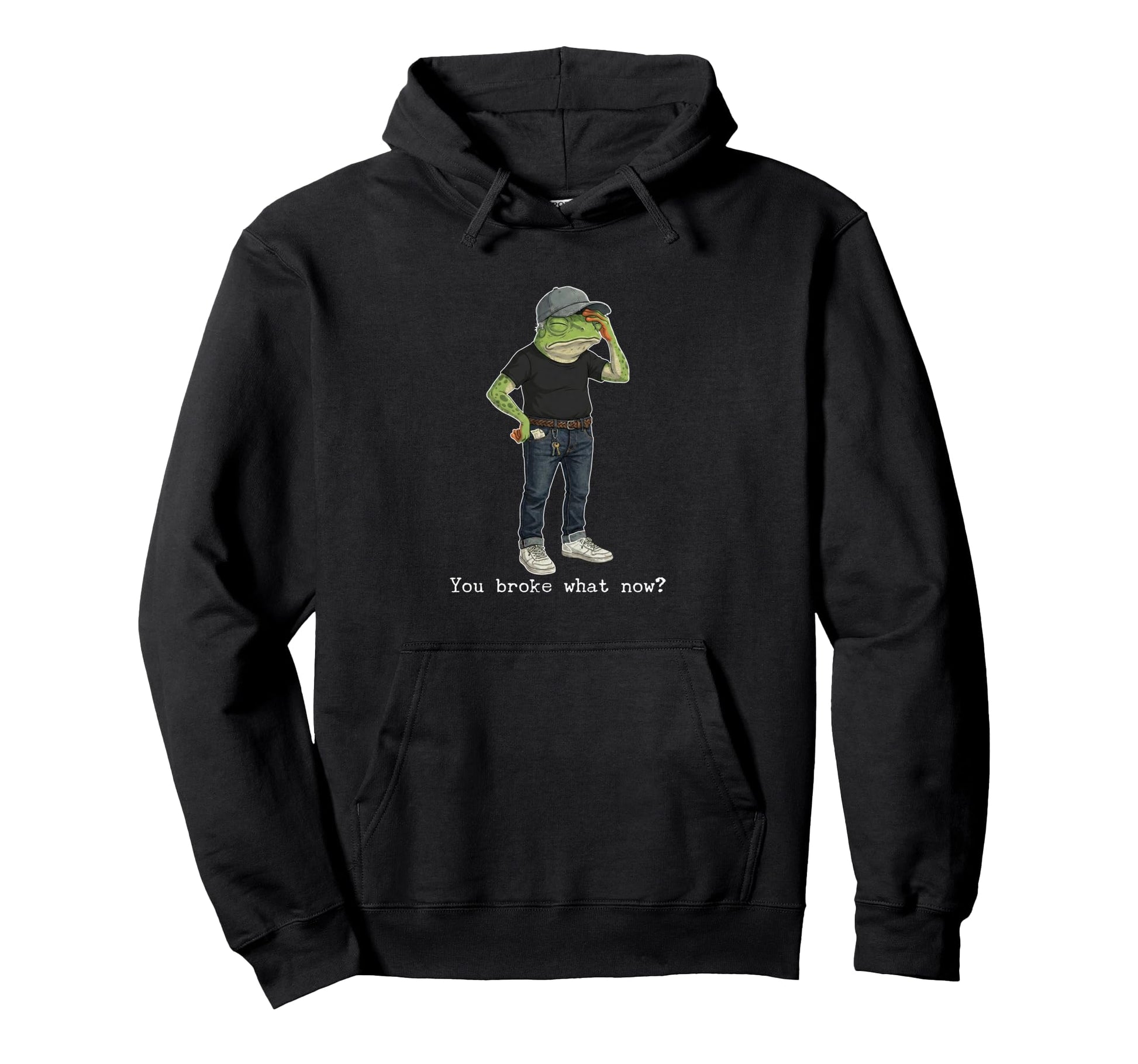 Funny Tired Frog Dad Grandpa Hoodie - Custom Art Print Unisex - T-Shirt, Sweatshirt, Hoodie