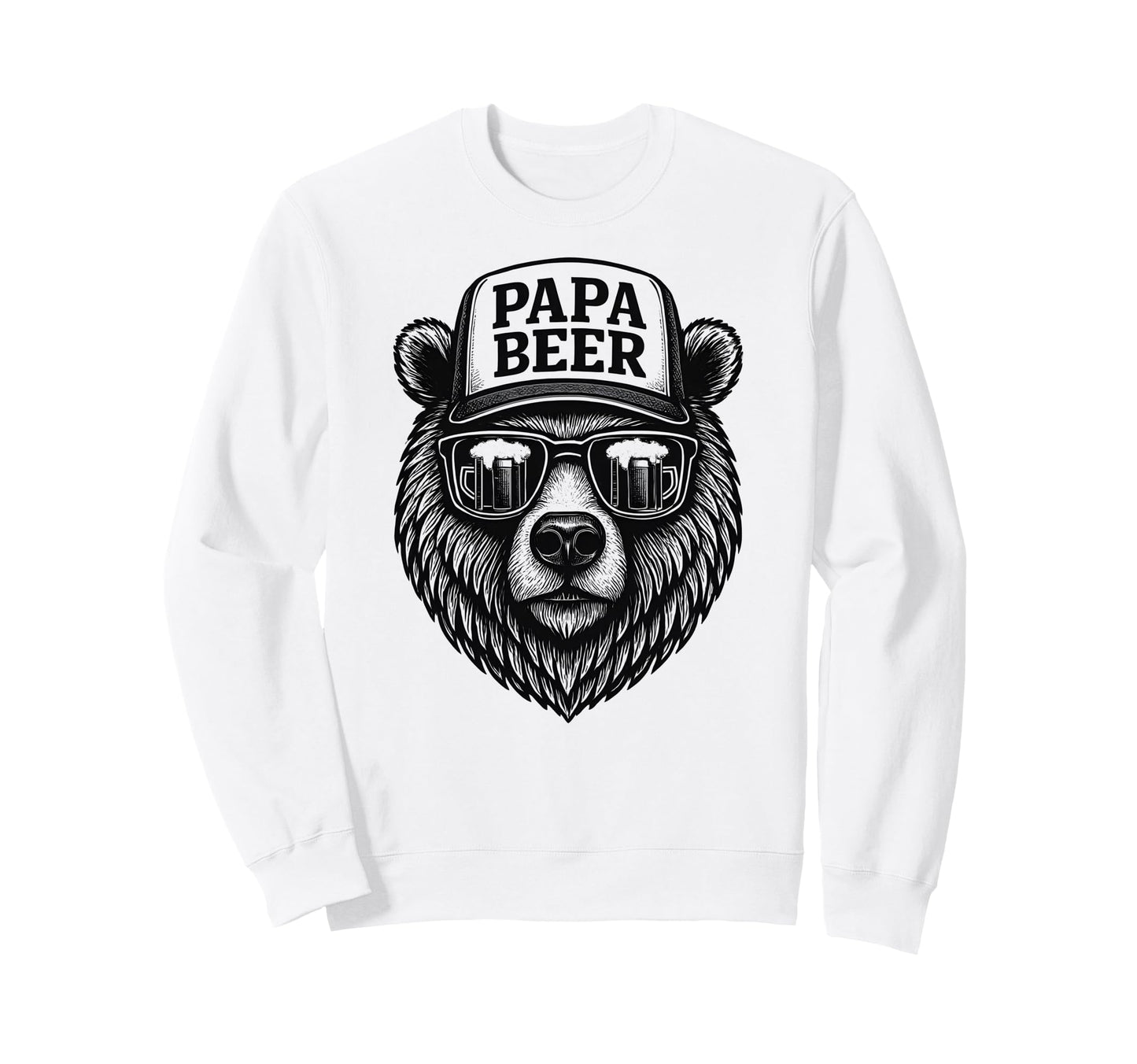 Papa Beer Funny Dad Bear Sweatshirt - Casual Everyday Wear for Adults - T-Shirt, Sweatshirt, Hoodie