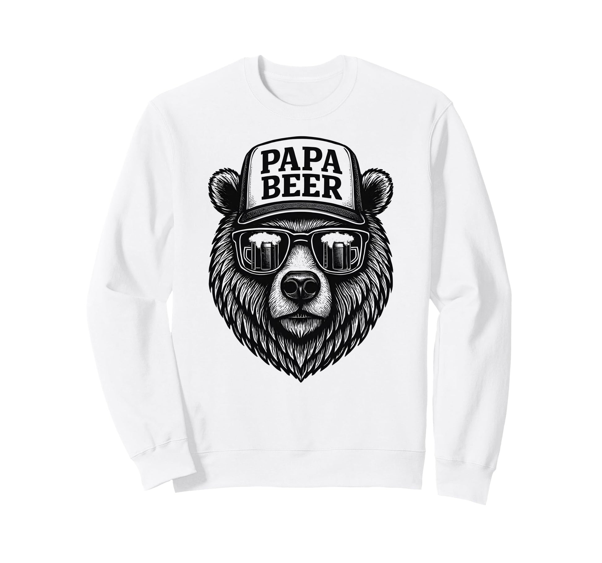 Papa Beer Funny Dad Bear Sweatshirt - Casual Everyday Wear for Adults - T-Shirt, Sweatshirt, Hoodie