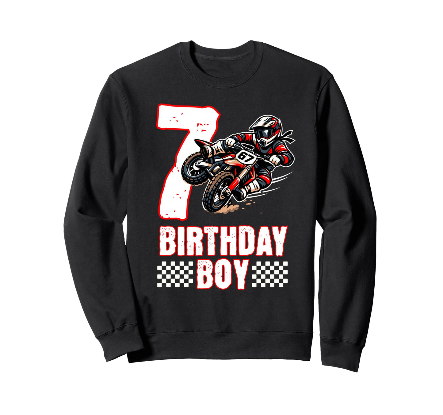 Motocross Birthday Dirt Bike 7Th Sweatshirt - Unique Graphic for Adults - T-Shirt, Sweatshirt, Hoodie