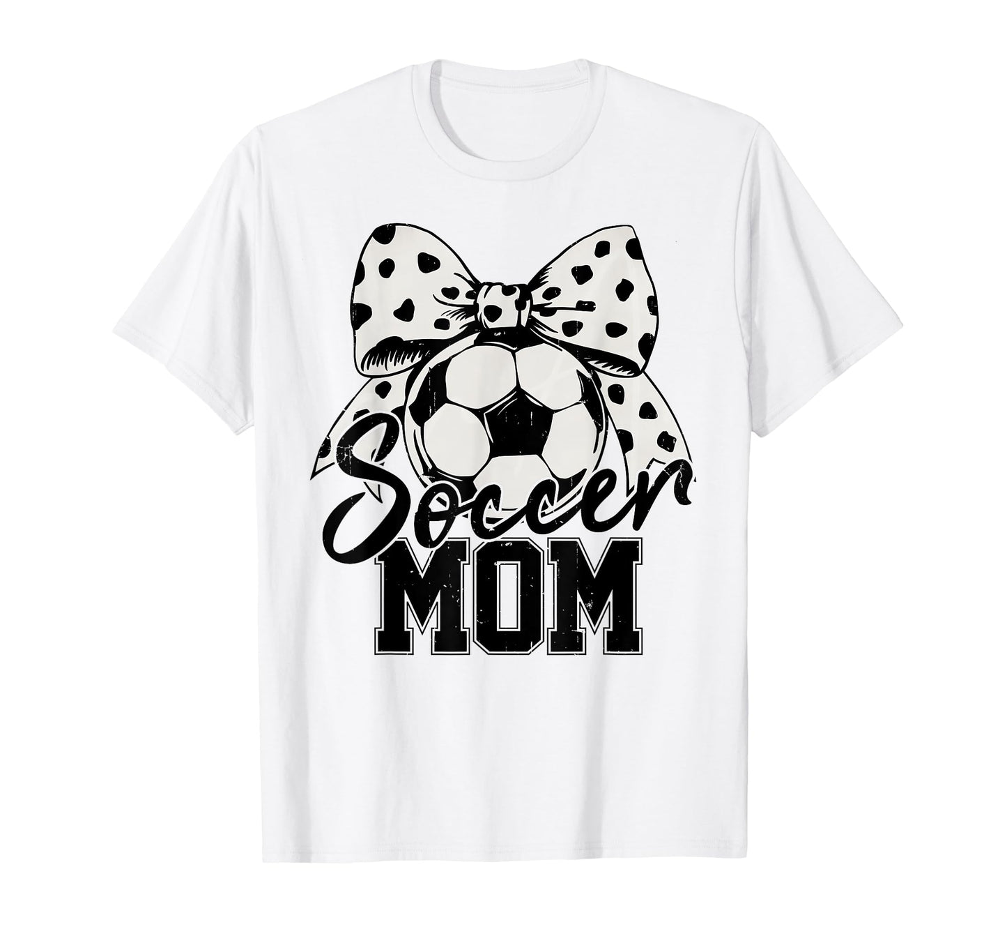 Soccer Mom Polka Dot Bow Sports T-Shirt - Fun Novelty Design for Adults - T-Shirt, Sweatshirt, Hoodie