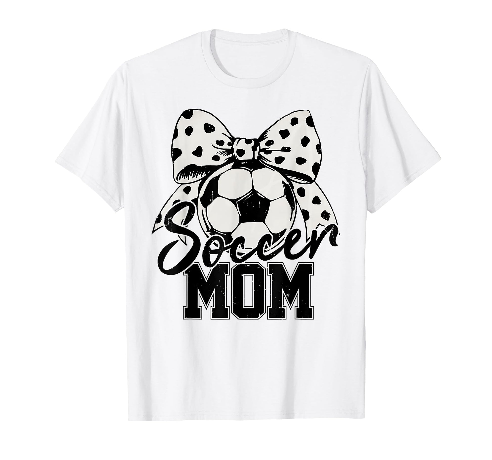 Soccer Mom Polka Dot Bow Sports T-Shirt - Fun Novelty Design for Adults - T-Shirt, Sweatshirt, Hoodie