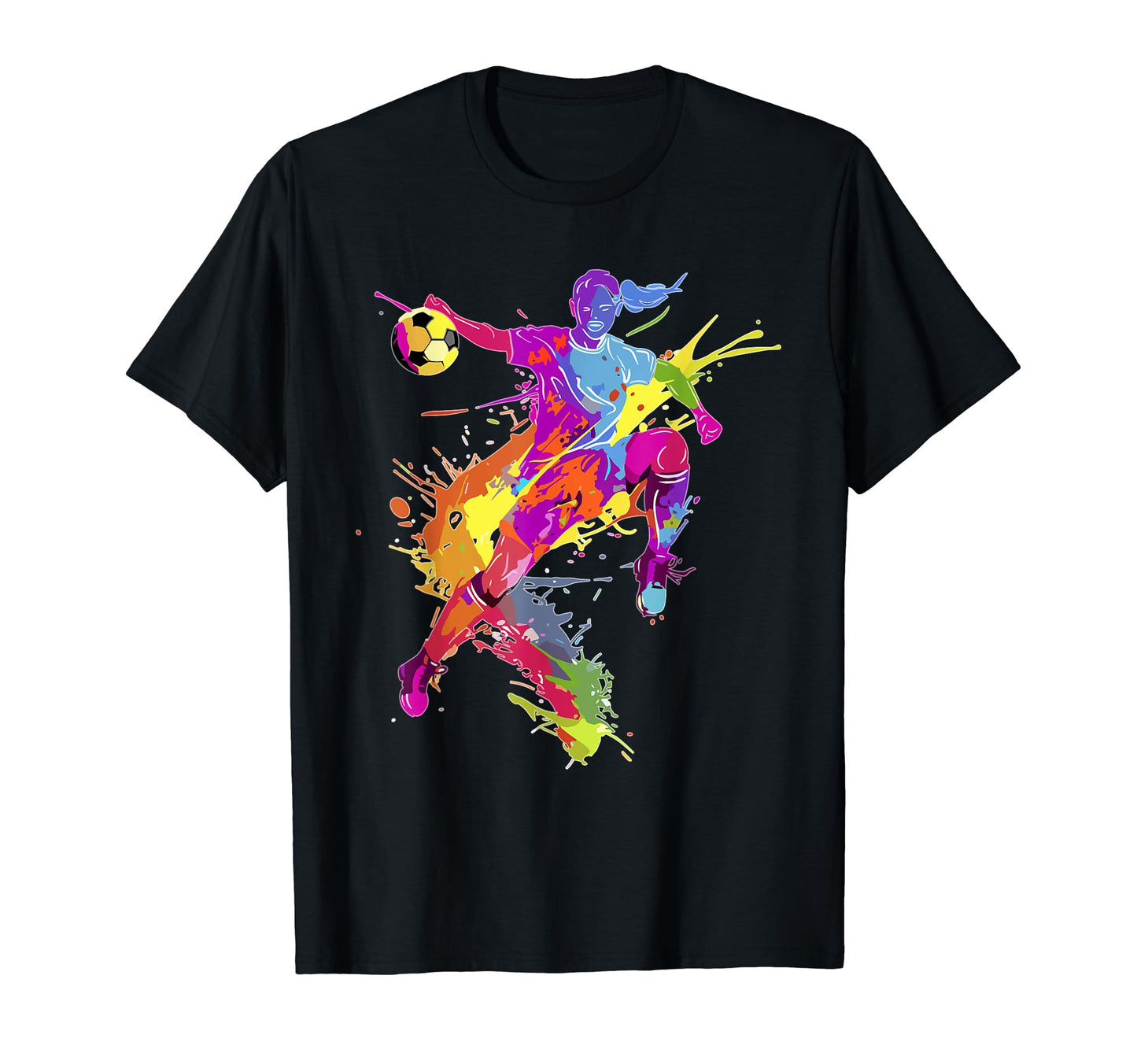 Soccer Paint Splash Womens Soccer T-Shirt - Fun Novelty Design Men Women - T-Shirt, Sweatshirt, Hoodie