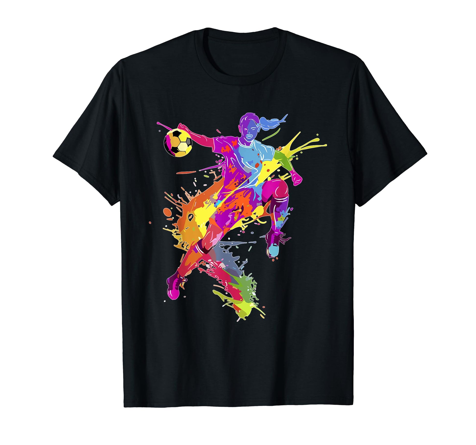 Soccer Paint Splash Womens Soccer T-Shirt - Fun Novelty Design Men Women - T-Shirt, Sweatshirt, Hoodie