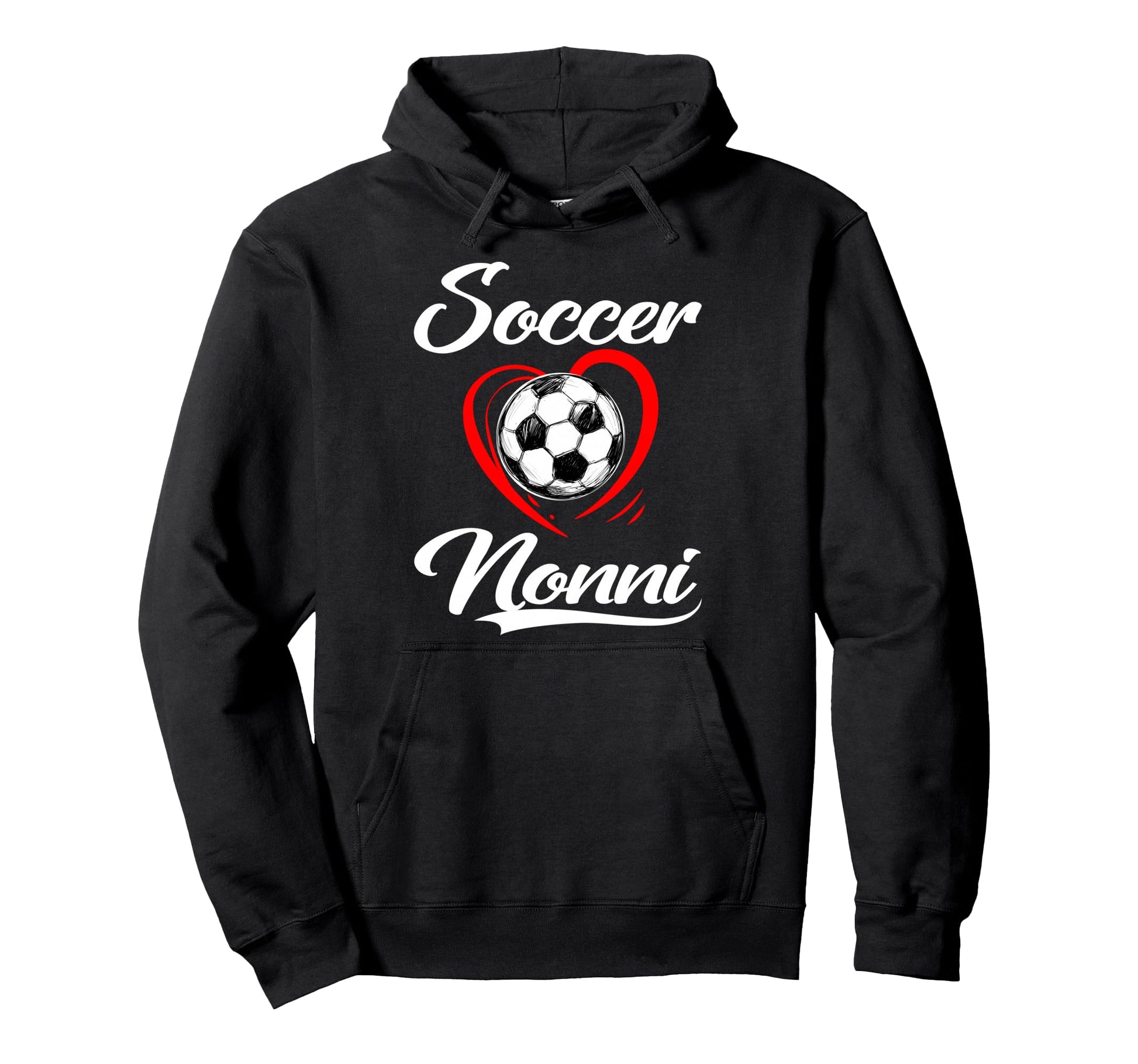 Soccer Nonni Soccer Heart Family Matching Hoodie - Graphic Print Men Women - T-Shirt, Sweatshirt, Hoodie