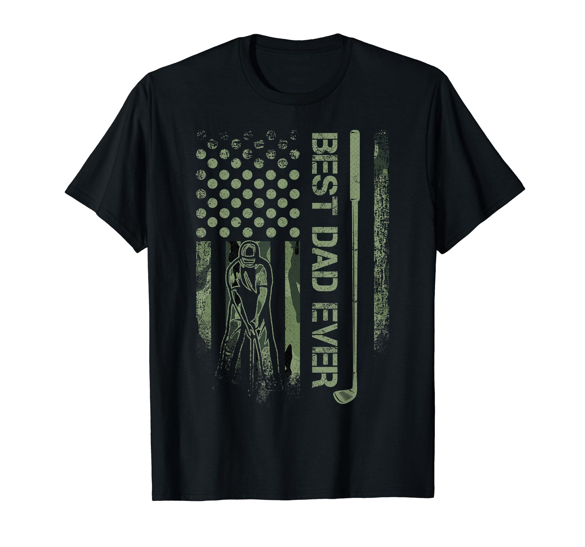 Usa Camouflage Best Dad Ever Golf Player T-Shirt - Custom Art Print Unisex - T-Shirt, Sweatshirt, Hoodie