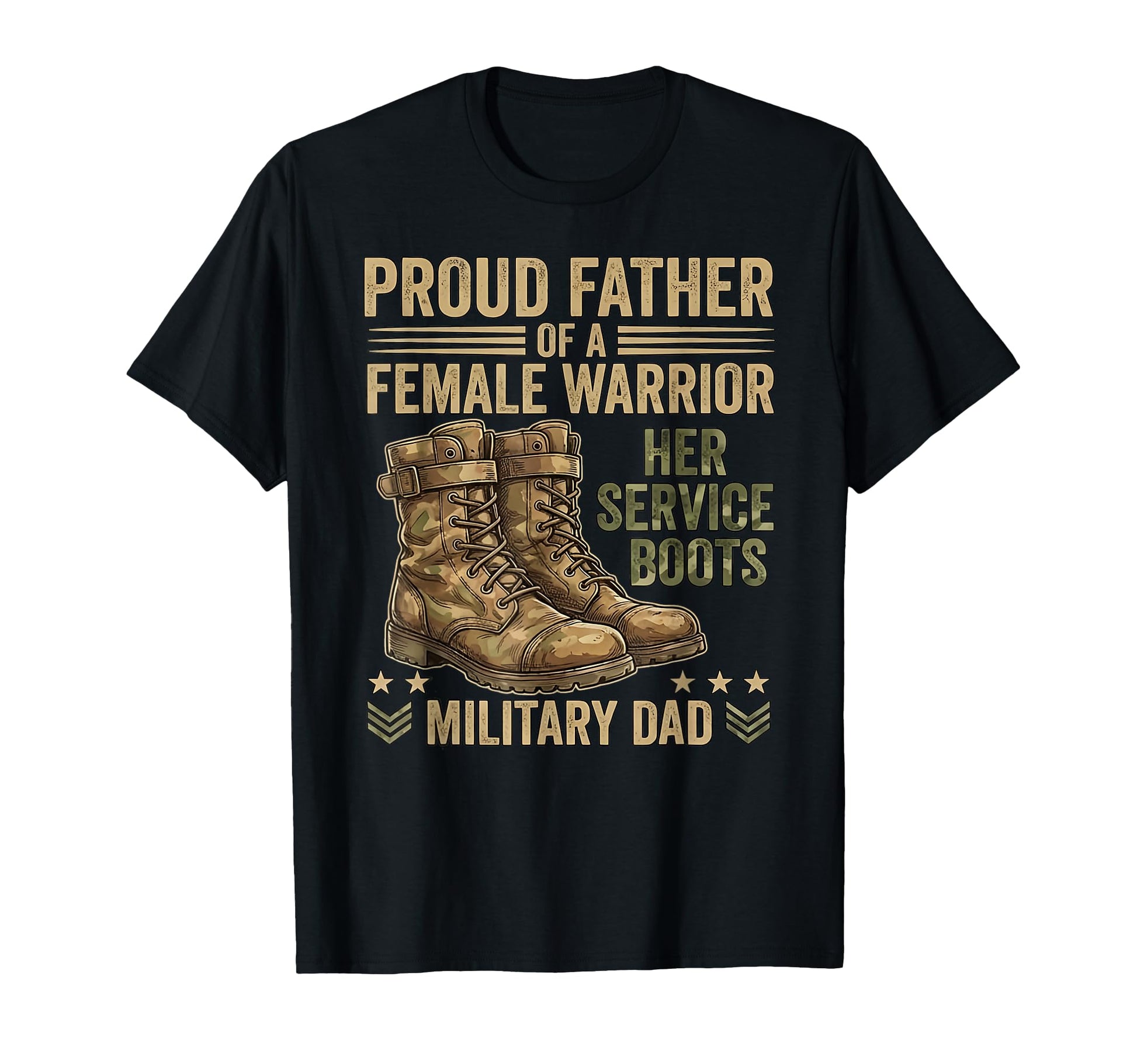 Proud Military Dad Femal Warrior T-Shirt - Unique Graphic for Adults - T-Shirt, Sweatshirt, Hoodie