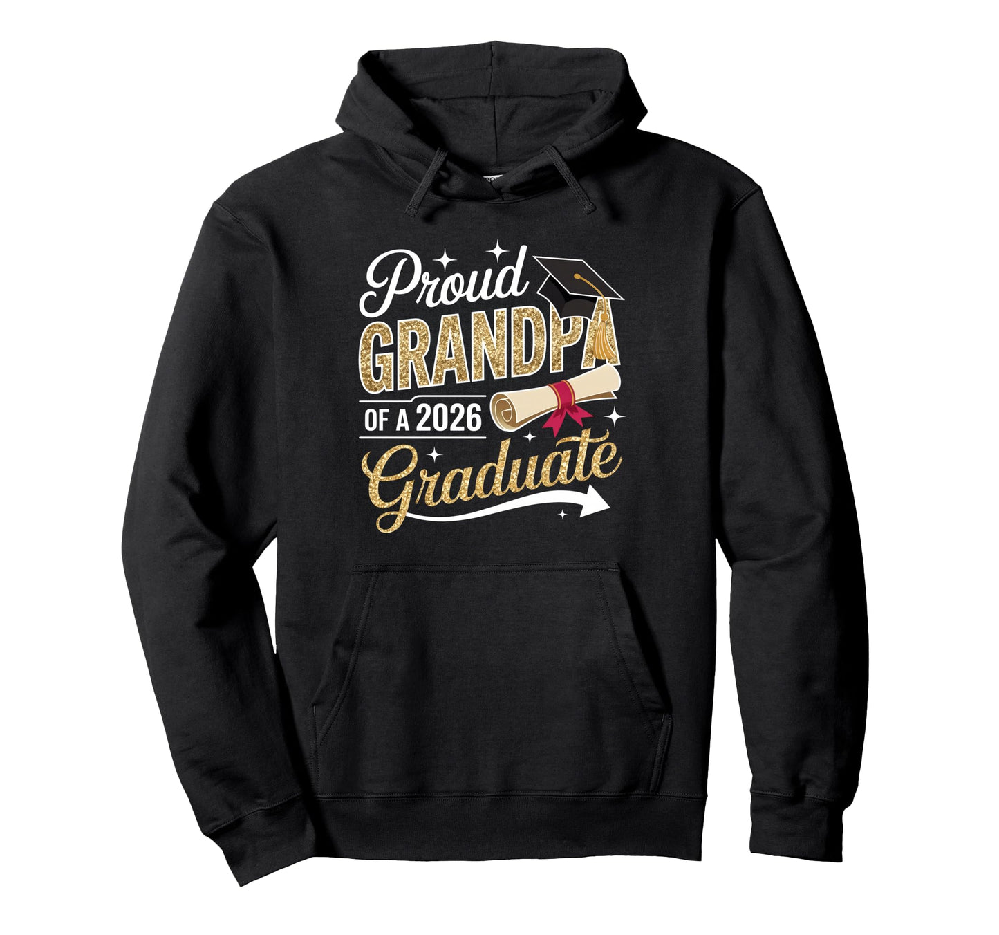 Proud Grandpa Senior 2026 Graduate Hoodie - Aesthetic Graphic for Adults - T-Shirt, Sweatshirt, Hoodie