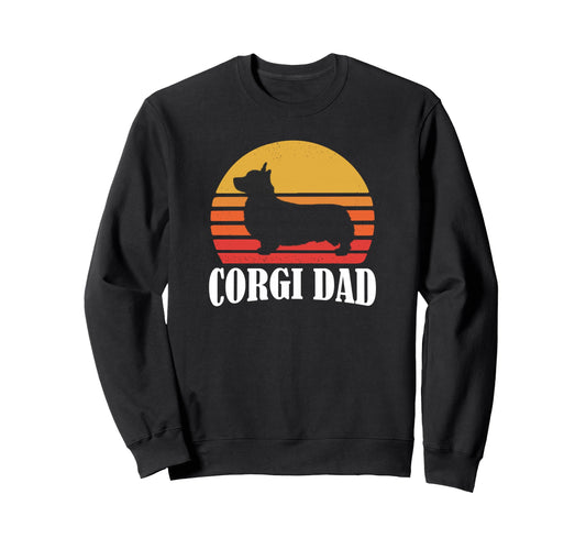 70S Sunset Pembroke Welsh Corgi Dog Dad Sweatshirt - Unique Graphic Unisex - T-Shirt, Sweatshirt, Hoodie